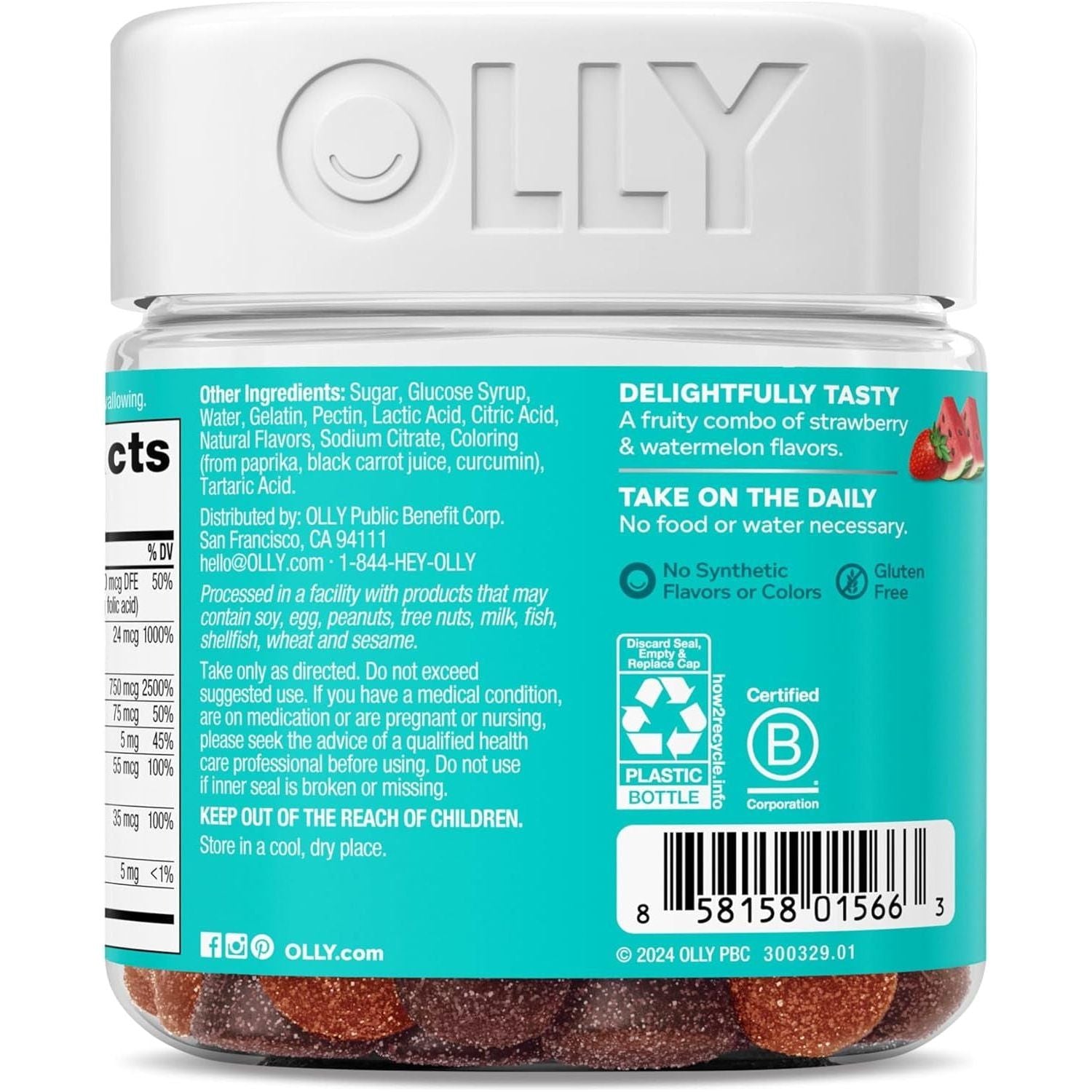 Teen Girl Multi Gummy, Healthy Skin and Immune Support, 15 Essential Vitamins, Biotin, Zinc, Calcium, Chewable Multivitamin, Berry Melon, 35 Day Supply, 70 Count