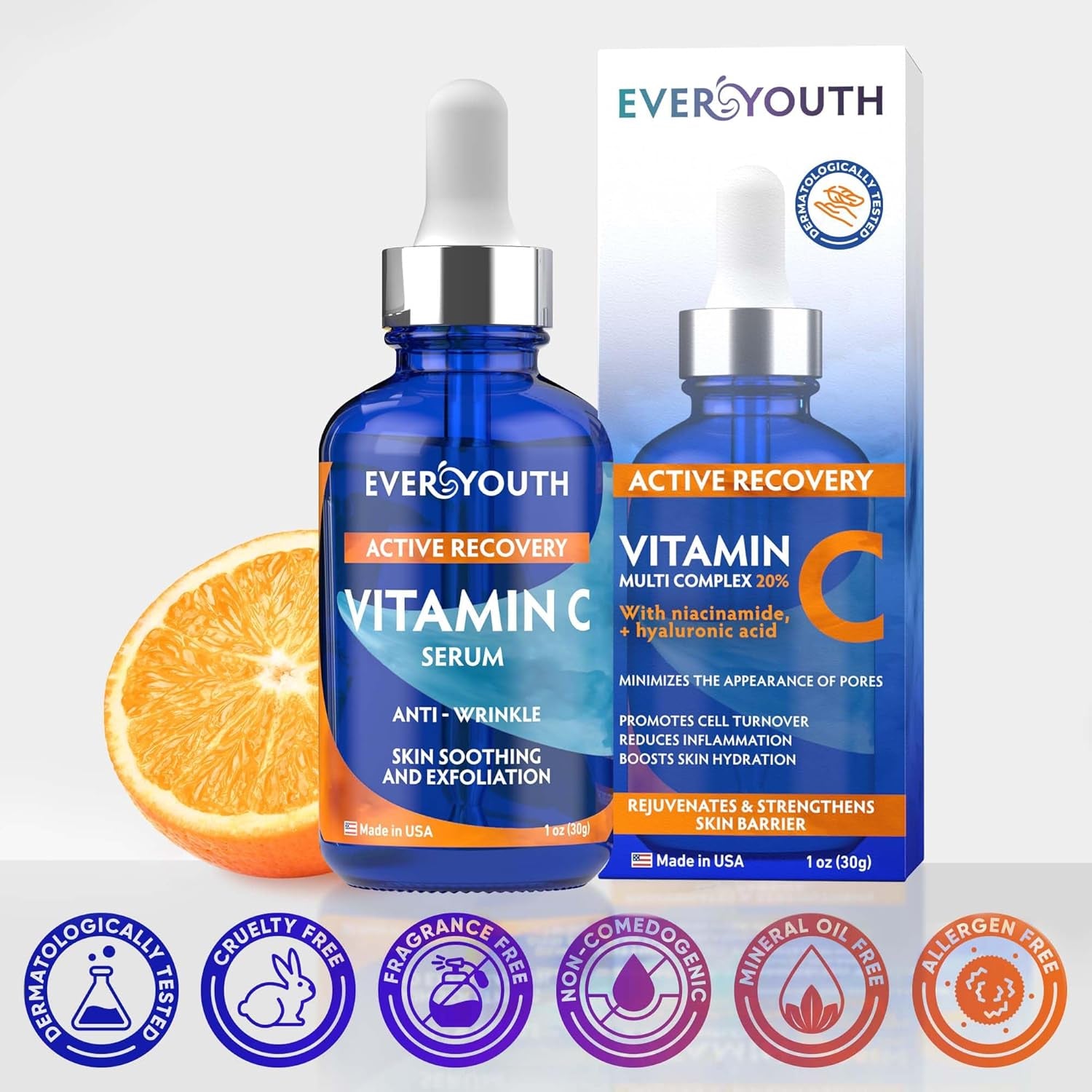 EVERYOUTH Active Recovery Vitamin C Serum – 30g | Brightening & Anti-Aging Treatment for Radiant Skin