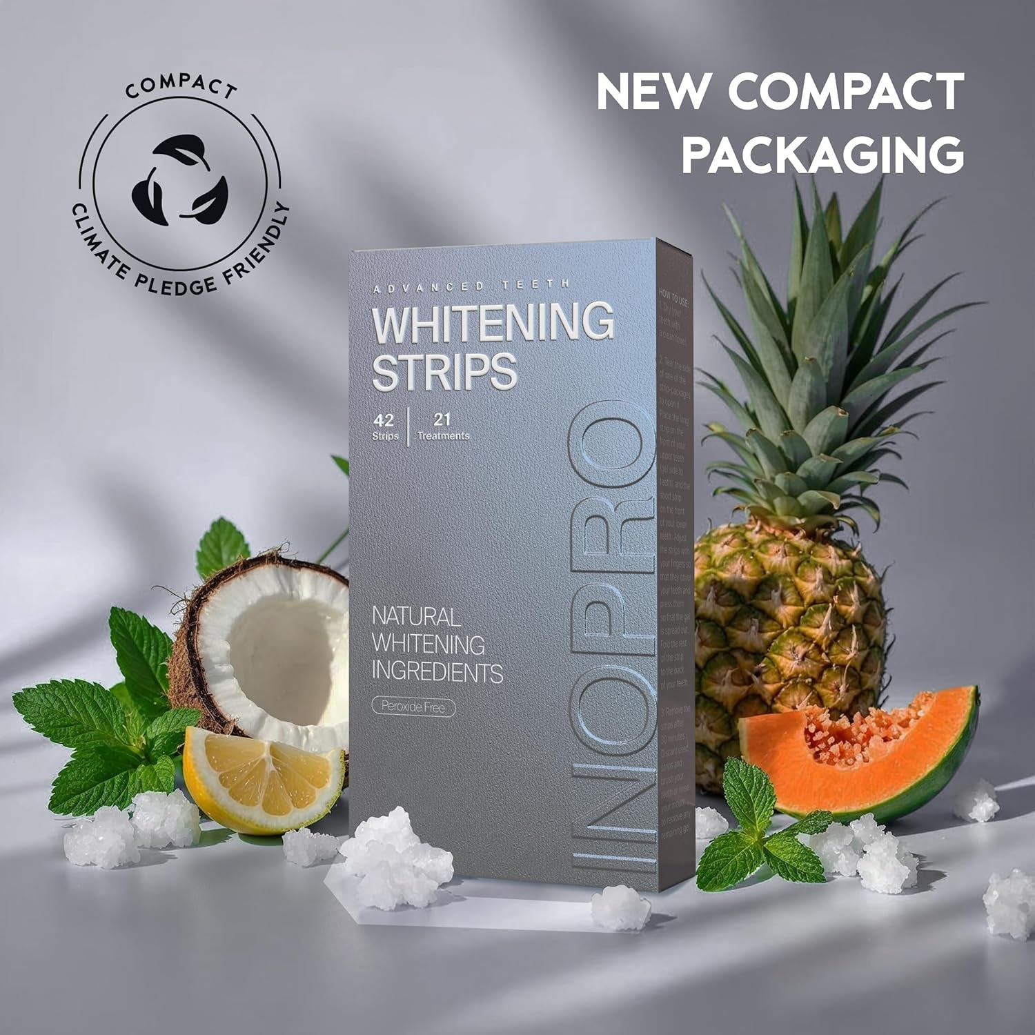 InoPro Advanced Teeth Whitening Strips – 21 Treatments (42 Strips) | Professional Whitening, Stain Removal & Enamel Care