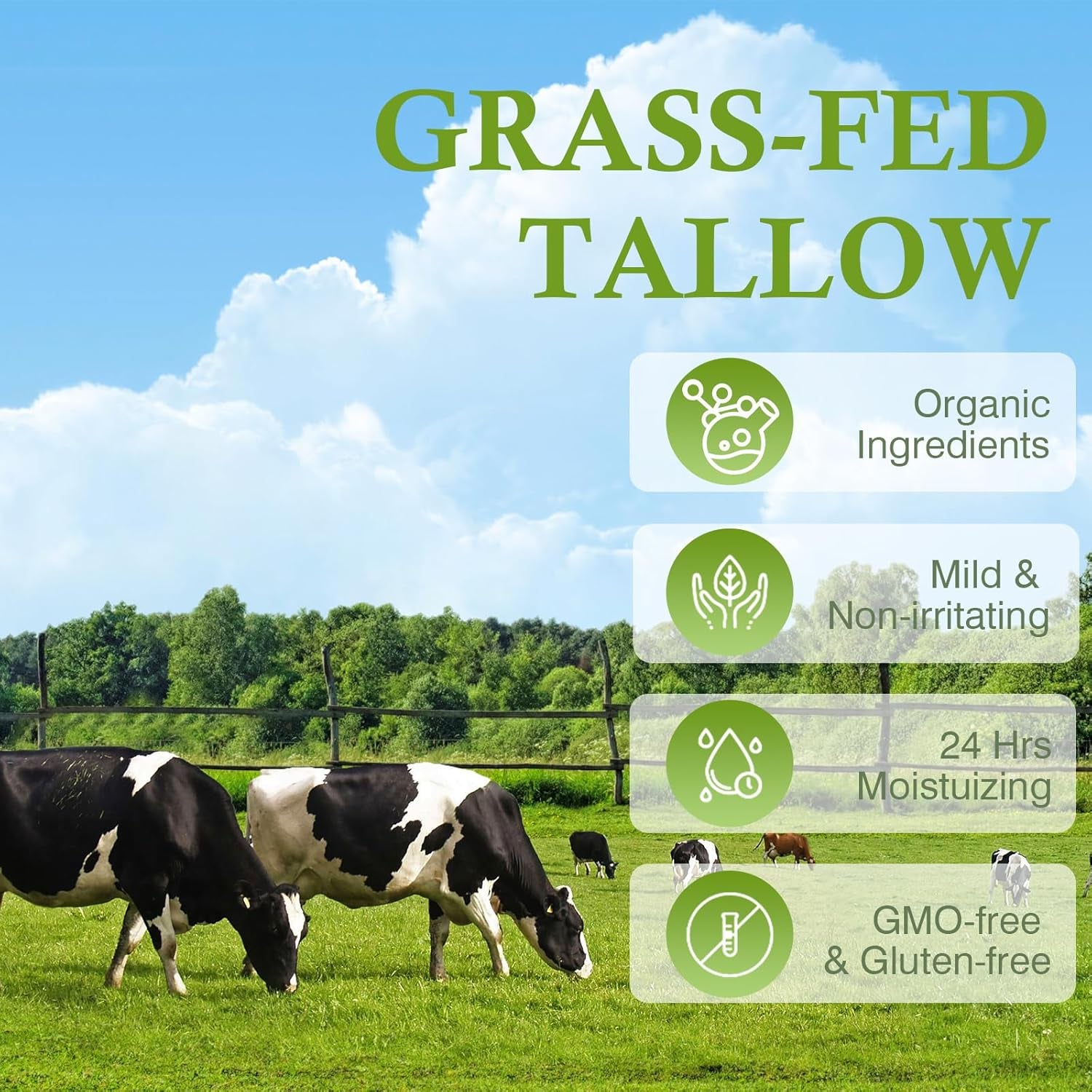MKZEA Organic Grass-Fed Beef Tallow – 48g | Deep Hydration & Multi-Vitamin Skin Nourishment