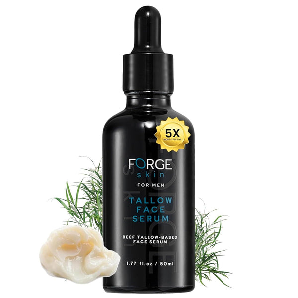 Forge Skin Tallow Face Serum for Men – 50ml | Anti-Aging Night Repair with Beef Tallow & Hyaluronic Acid