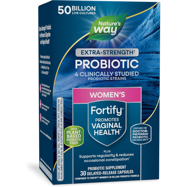 Nature's Way Fortify Women’s Extra-Strength Probiotic – 30 Capsules | 50 Billion CFU for Digestive, Vaginal & Immune Health