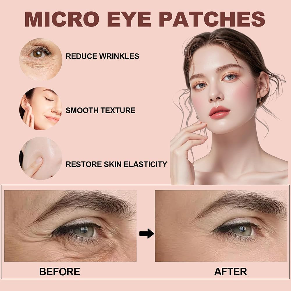 Micro Eye Patches – under Eye Patchs Smile Line Patches for Puffy Eyes and Dark Circles (1BOX(3 Pairs))