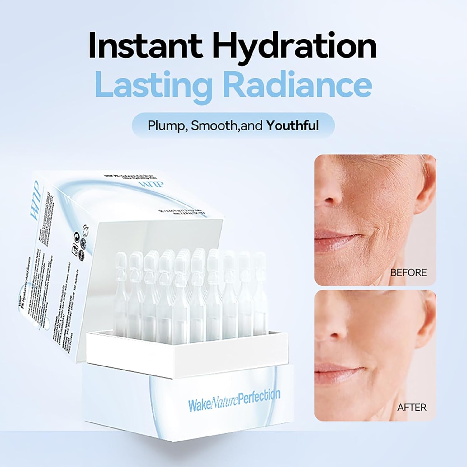 WNP 3% Hyaluronic Acid Serum Ultra-Hydrating Capsule – 30 x 1.2ml | Lightweight, Deep Moisture Ampoule for All Skin Types
