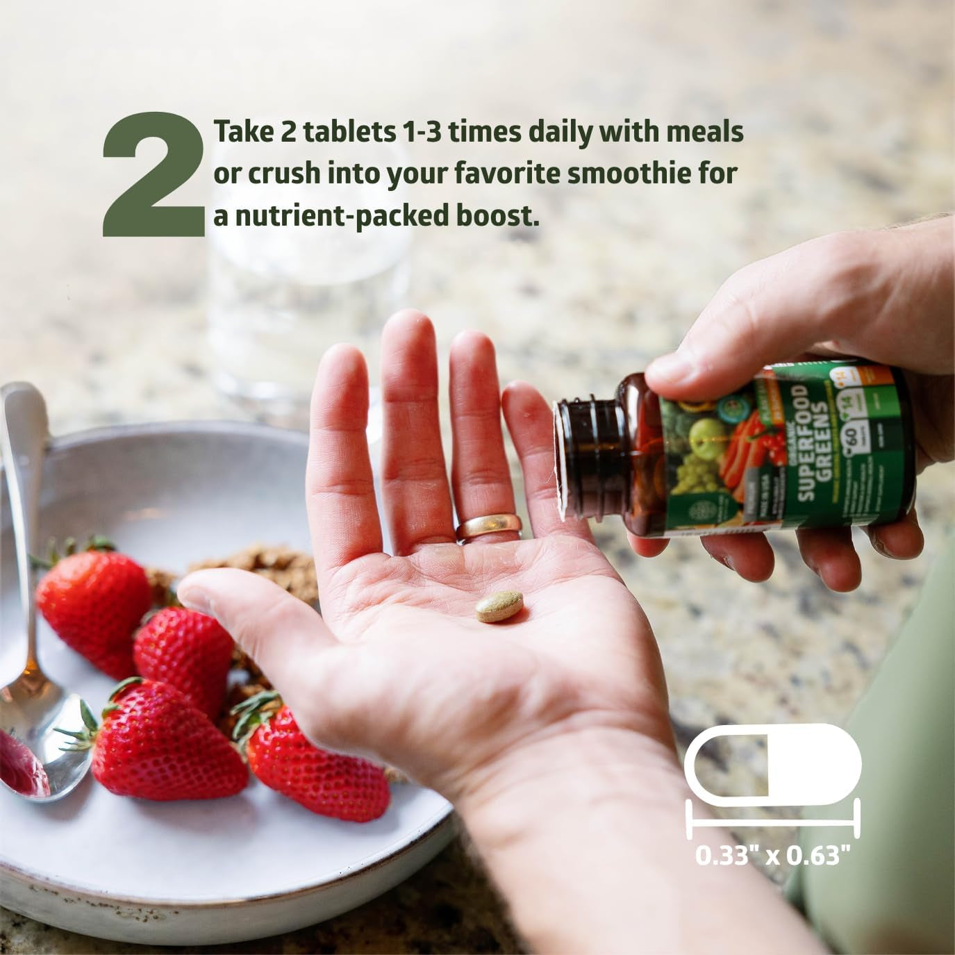 Number One Nutrition USDA Organic Superfood Greens - 60 Tablets