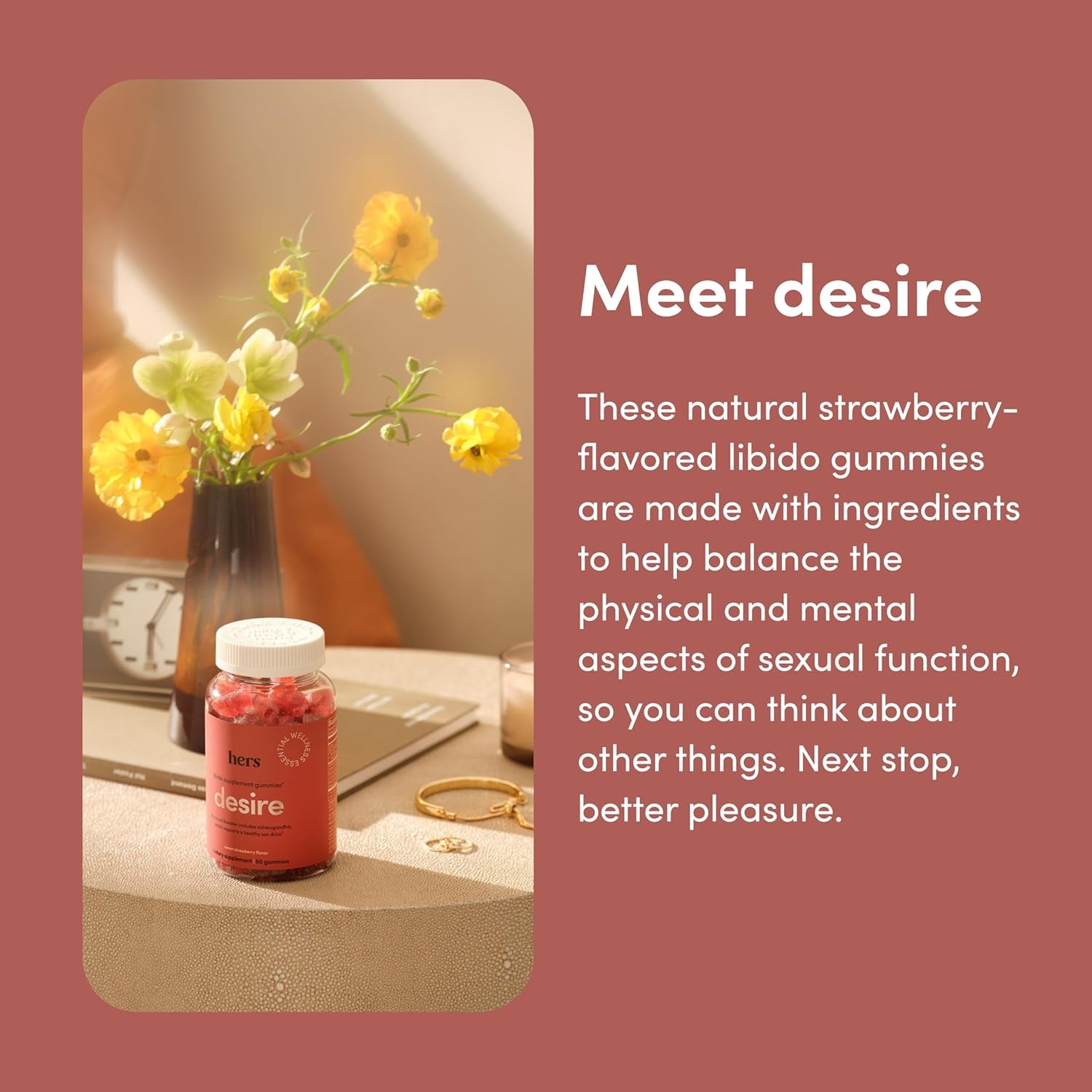 Hers Desire Libido Supplement Gummies – 60 Gummies | Supports Healthy Sex Drive & Sensation