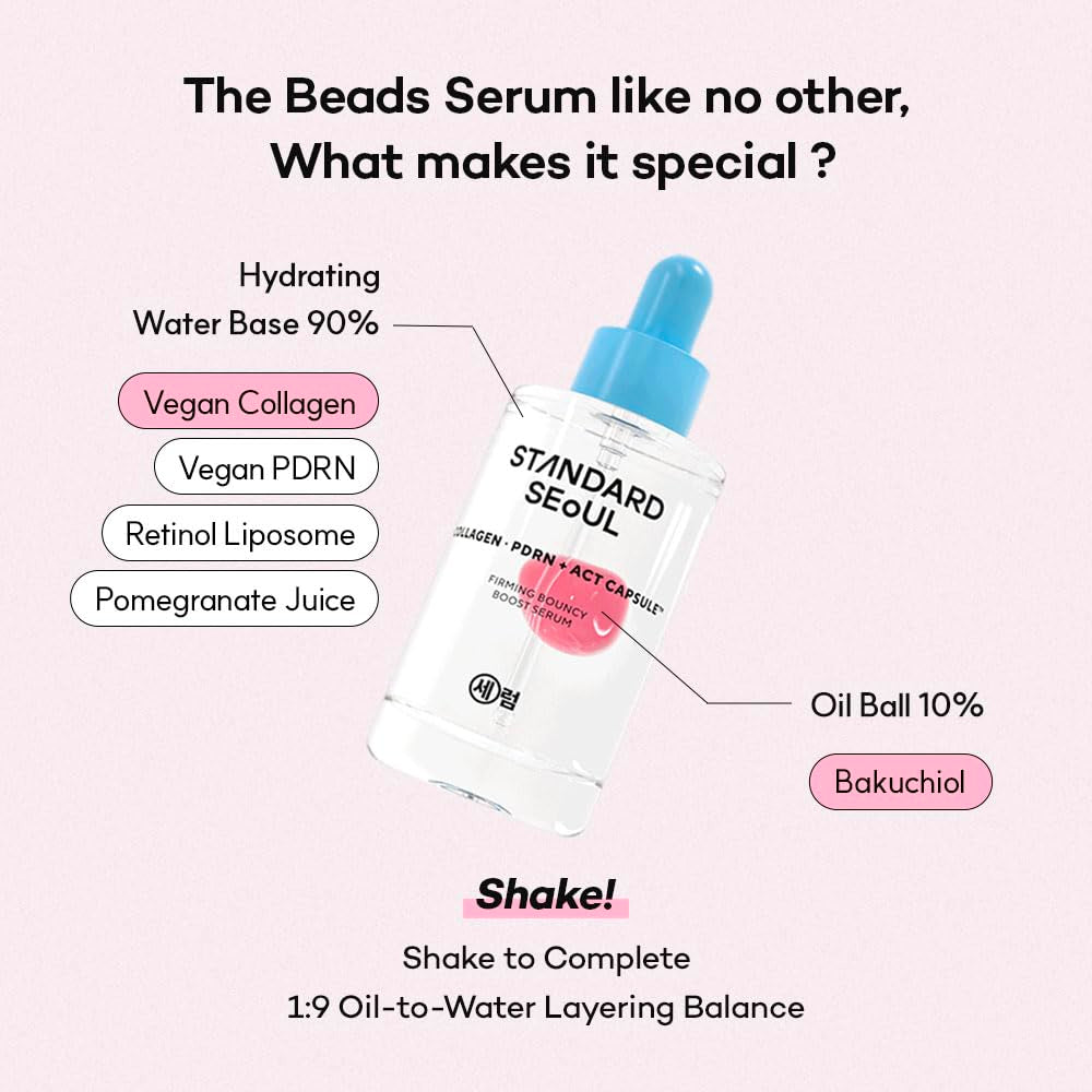 Standard Seoul Firming Bouncy Boost Serum – 30ml | Bakuchiol Anti-Ageing Korean Serum for Smooth, Firm Skin