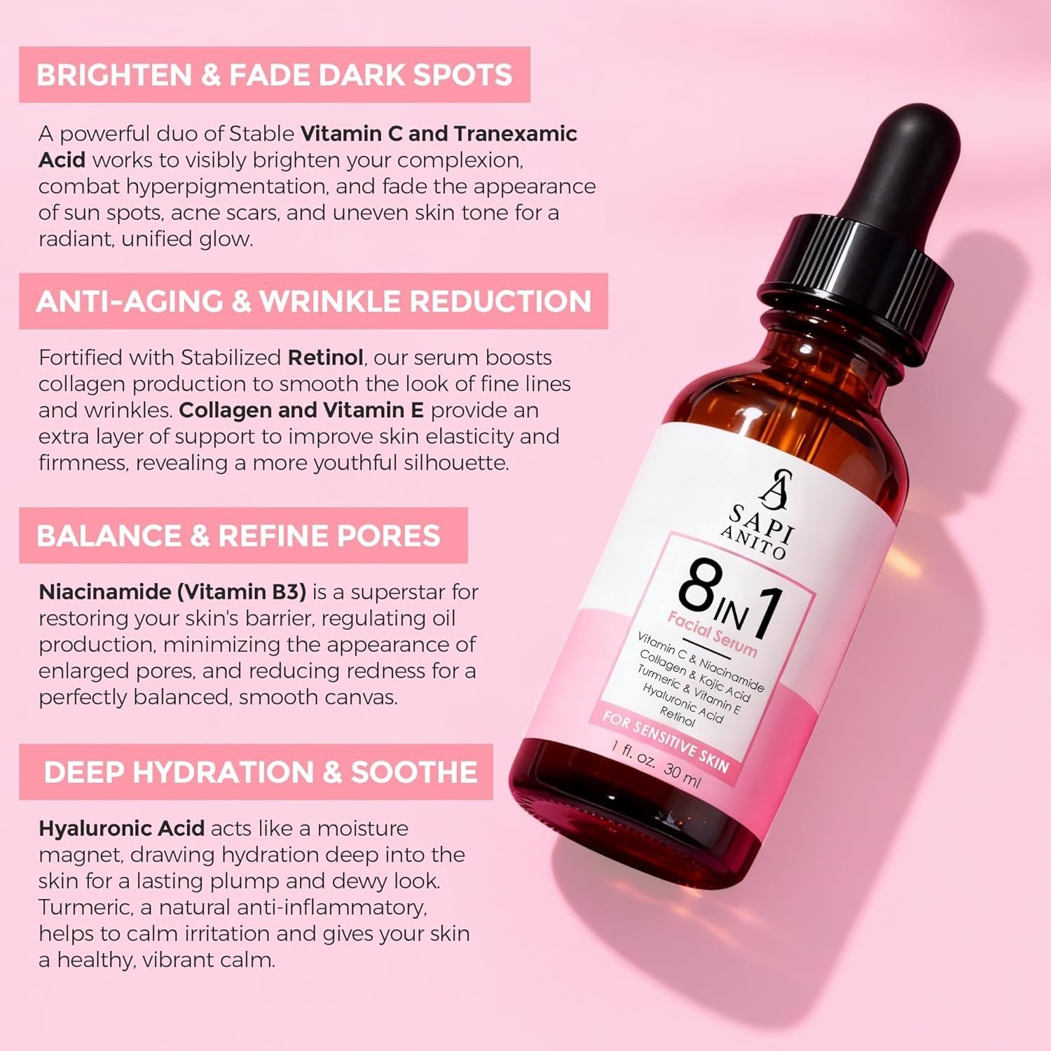 SA Sapi Anito 8In1 Facial Serum For Sensitive Skin - 30ml