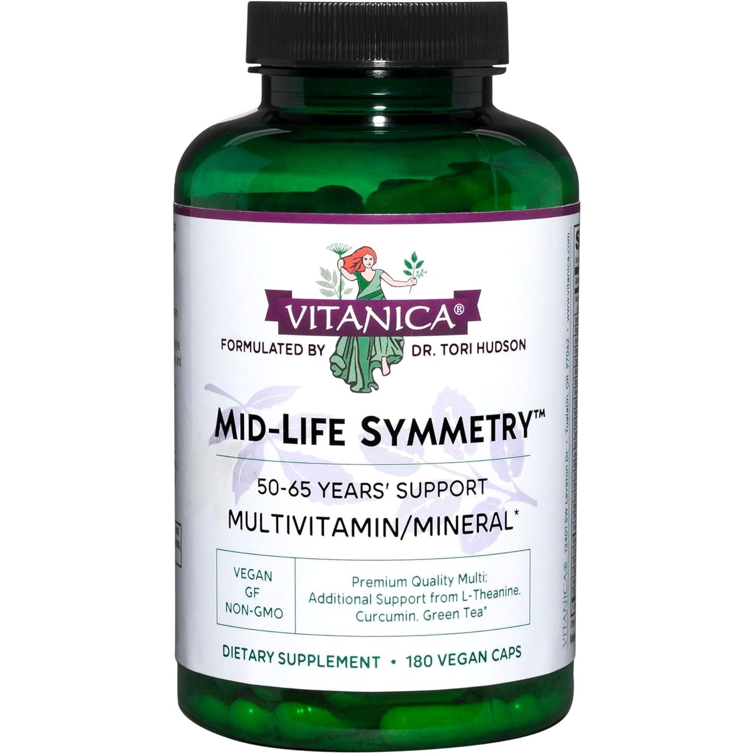 Vitanica Mid-Life Symmetry – 180 Capsules | Multivitamin for Women 50–65 Supporting Bone, Heart & Hormonal Health