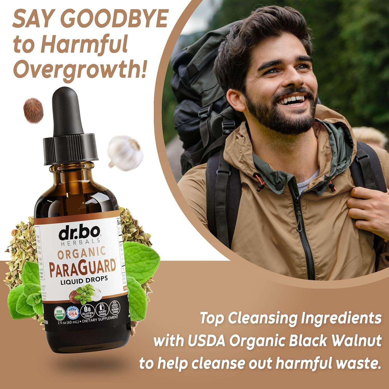 DR. BO Organic ParaGuard Liquid Drops – 60ml | Extra-Strength Herbal Gut Cleanse & Digestive Detox  Cleanse Naturally. Support Gut Harmony.
