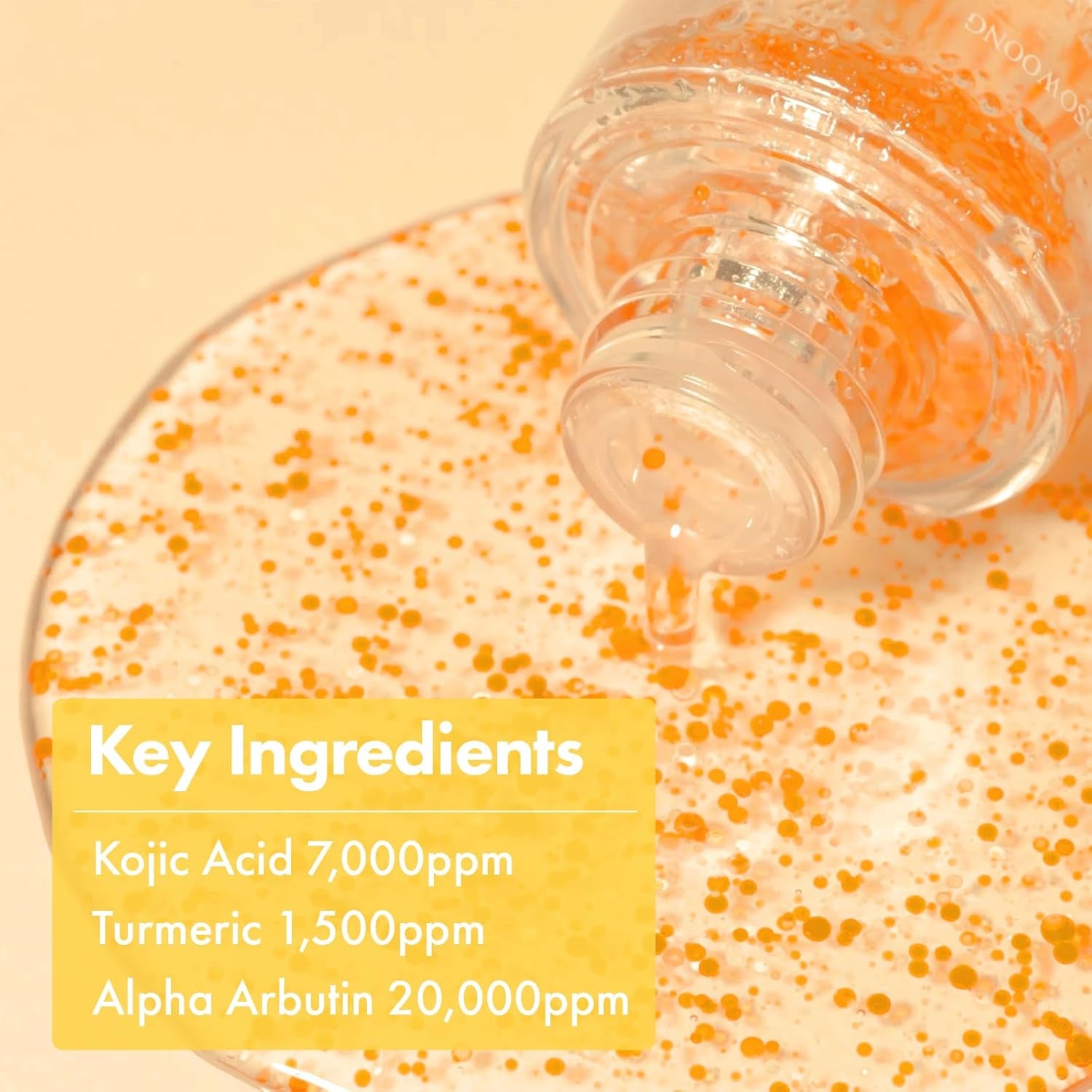 Real Turmeric Kojic Acid Serum, 7,000Ppm Kojic Acid, 1,500Ppm Turmeric, Alpha Arbutin, Astaxanthin, Glycolic Acid, Dark Spots, Freckle, Soothing, Calming, Korean Skin Care, 33Ml/1.11 Fl.Oz.