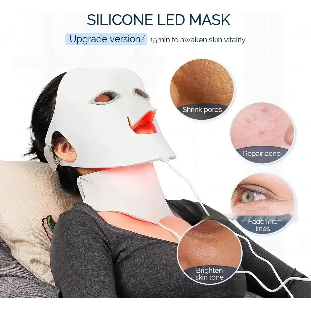 7 - Color LED Silicone Face Mask - Glam Global UK