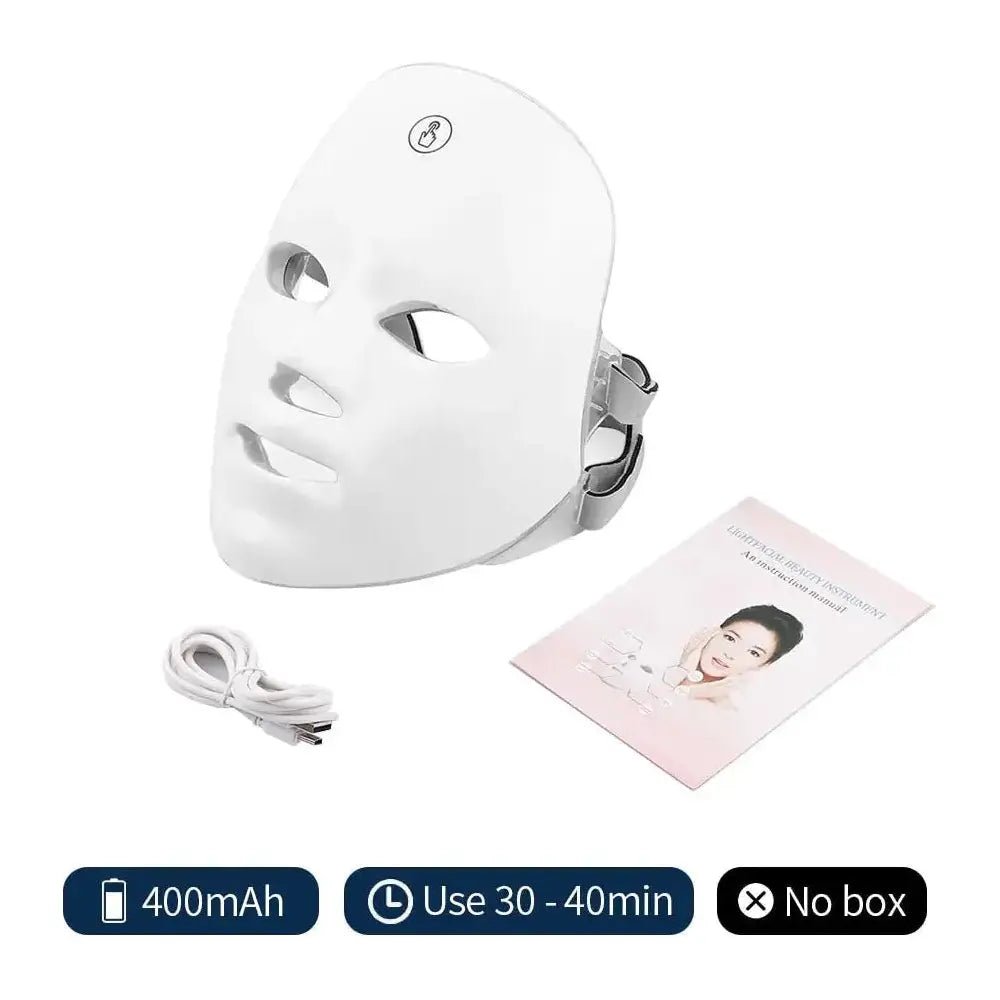 7 Colors Cycle Beauty Mask – LED Light Therapy for Glowing Skin - Glam Global UK