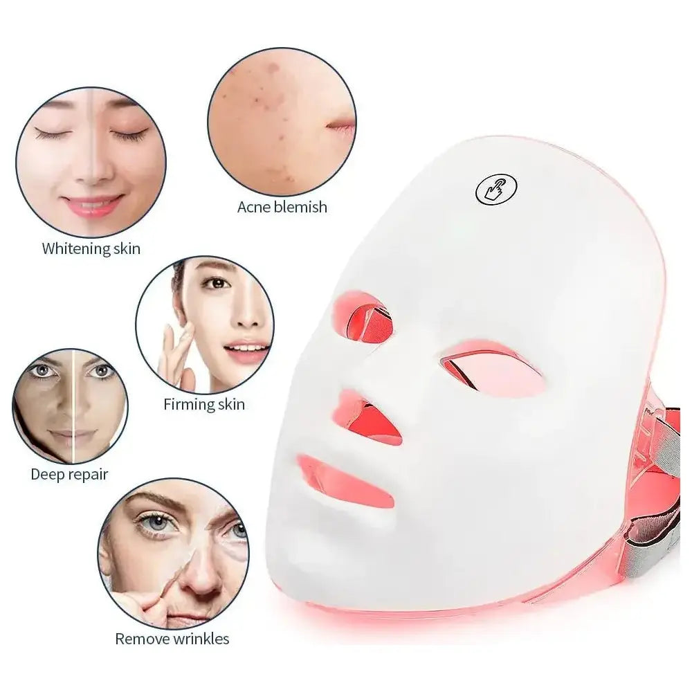 7 Colors Cycle Beauty Mask – LED Light Therapy for Glowing Skin - Glam Global UK