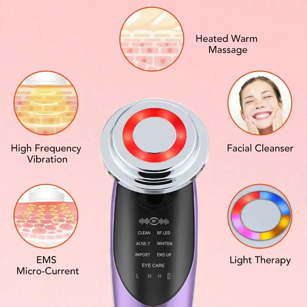 7 - in - 1 Facial Massager – Advanced Anti - Aging Therapy & Skin Rejuvenation - Glam Global UK