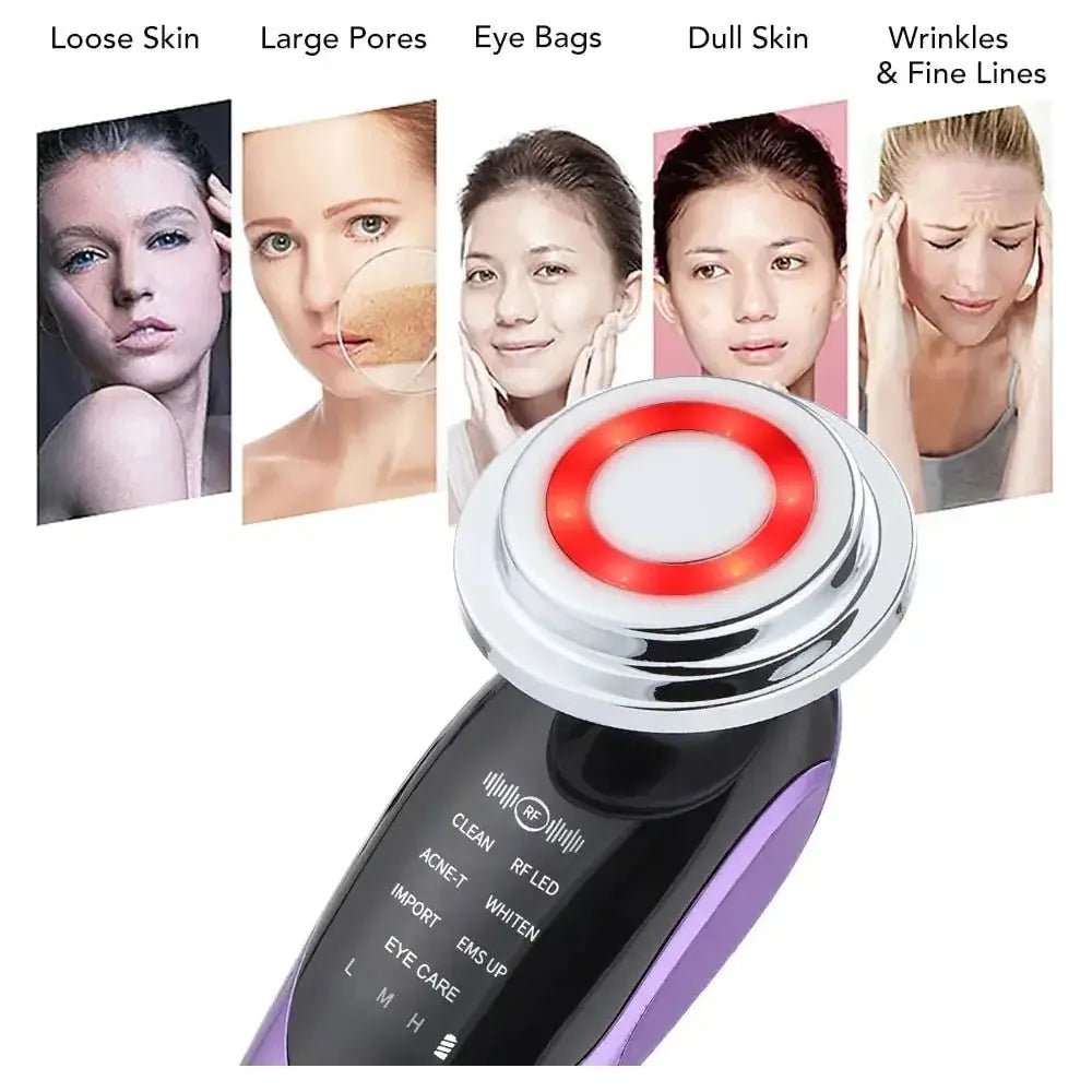 7 - in - 1 Facial Massager – Advanced Anti - Aging Therapy & Skin Rejuvenation - Glam Global UK