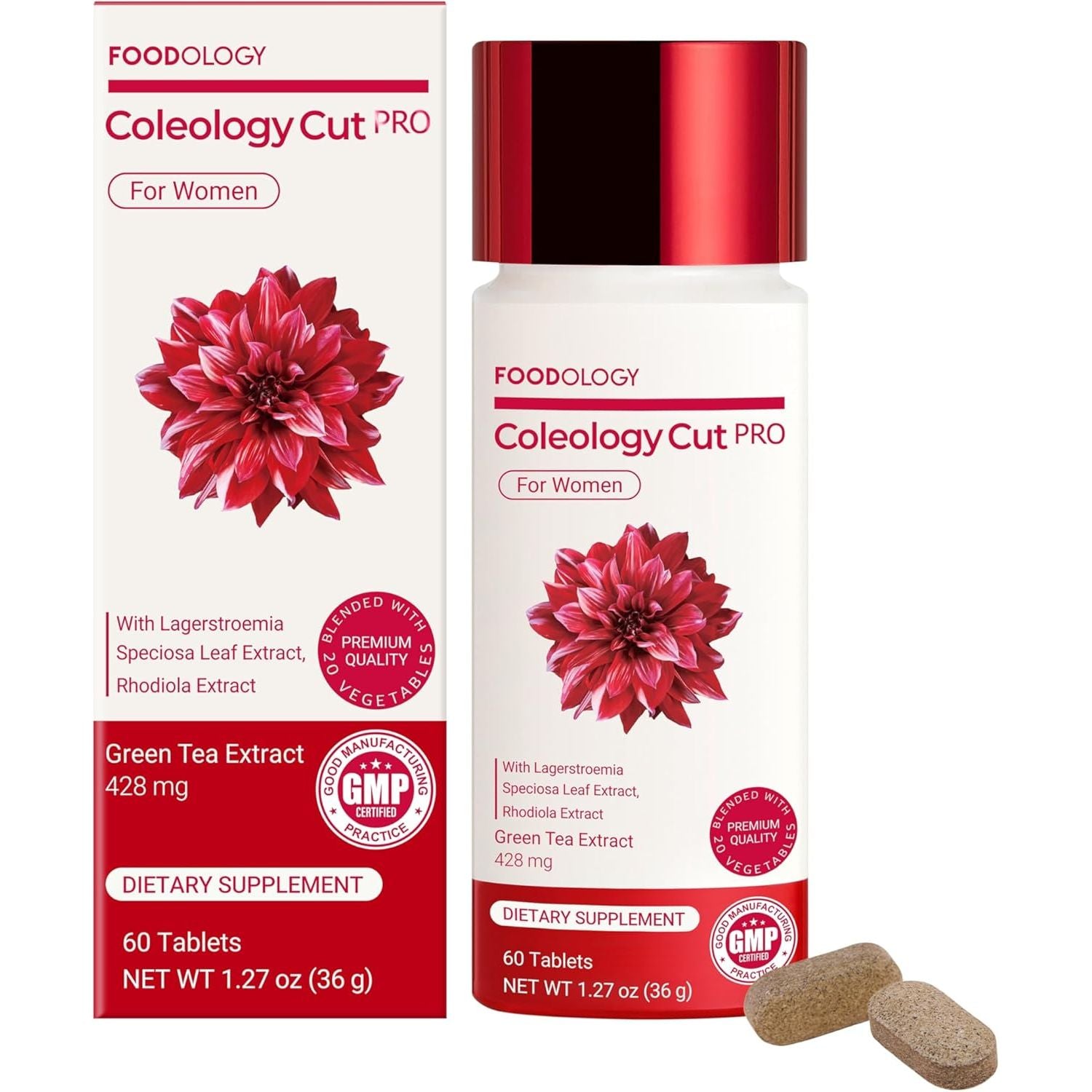 Coleology Cut PRO (30Days) - Support Weight Loss and Burn Calories for a Balanced Diet and Regular Activity, Nutrient Support, Green Tea Extract, Rhodiola Rosea, Korean Dietary Supplement