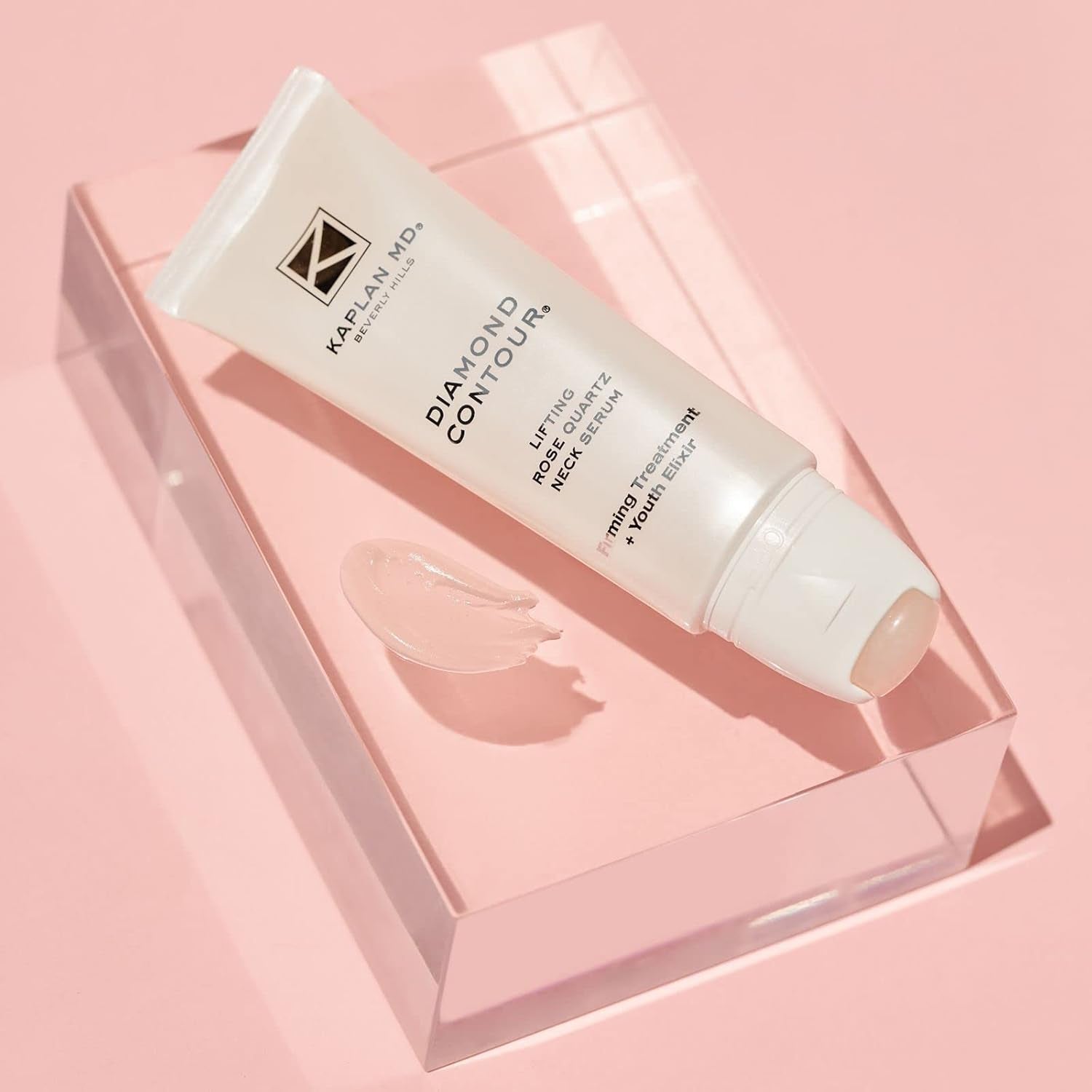 KAPLAN MD Diamond Contour Lifting Rose Quartz Neck Serum – 50ml | Firm, Lift & Illuminate the Neck and Décolleté