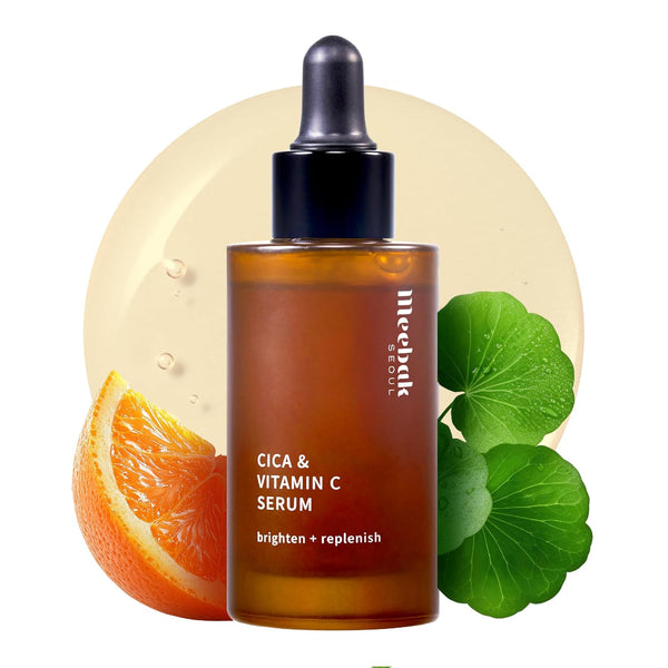 Meebak Cica & Vitamin C Serum – 30ml | Brightening, Soothing & Anti-Ageing Care