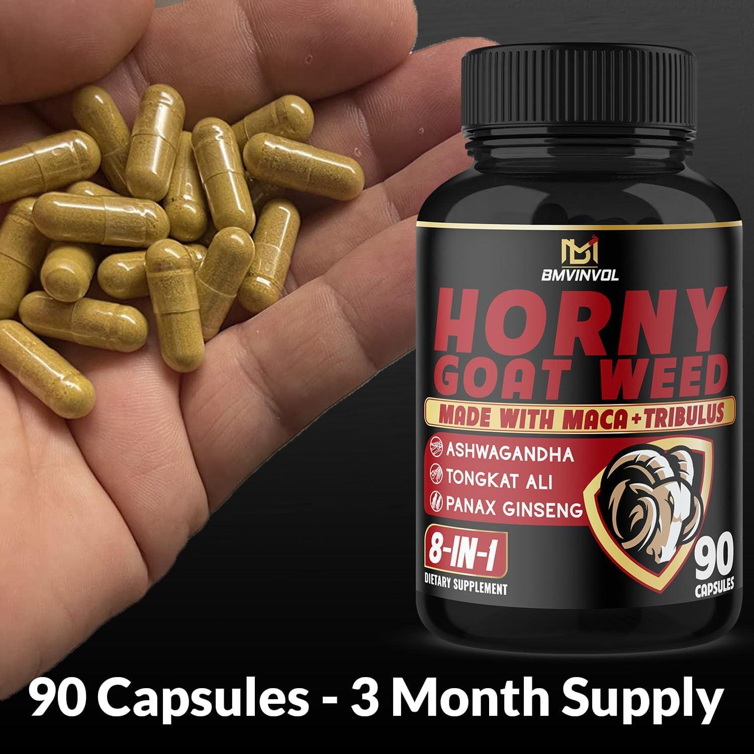 Horny Goat Weed Capsules - 7000Mg Herbal Equivalent - 3 Months Supply (90 Capsules)