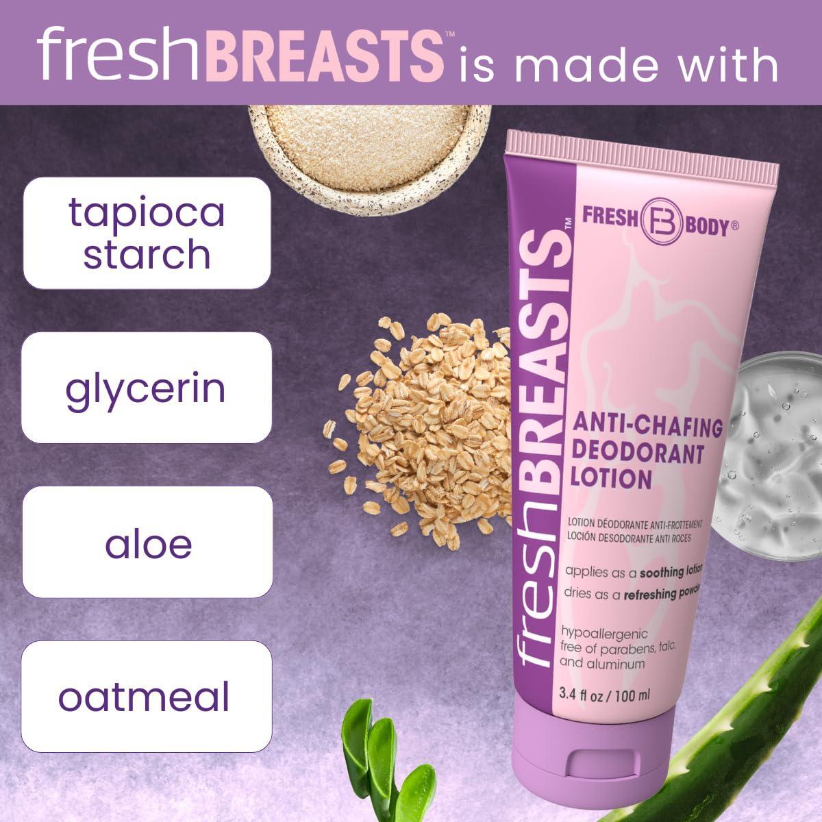 Fresh Body Fresh Breasts Anti-Chafing Deodorant Lotion - 100ml | Sweat & Chafing Protection