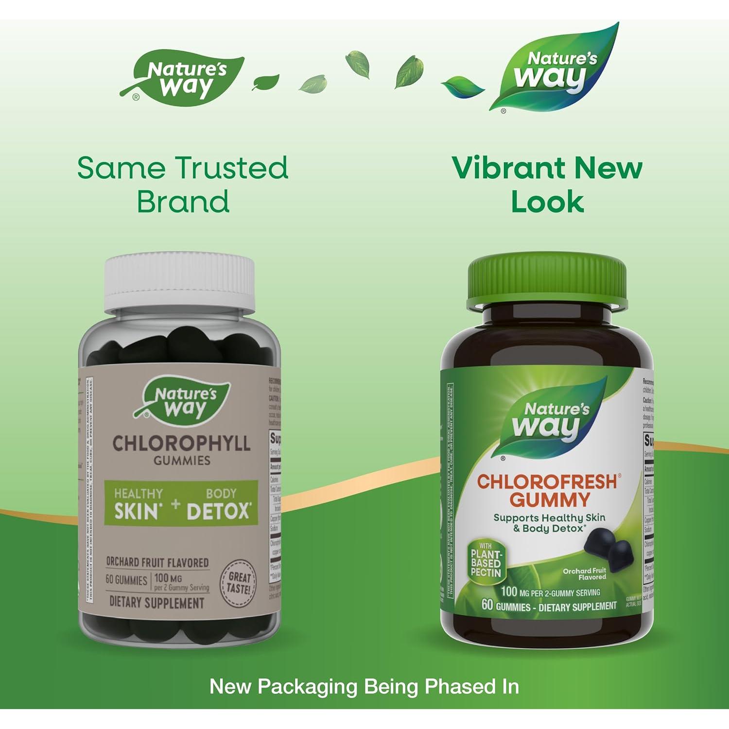 Nature's Way Chlorophyll Gummies – 60 Gummies | Internal Deodorant & Skin Detox Support
