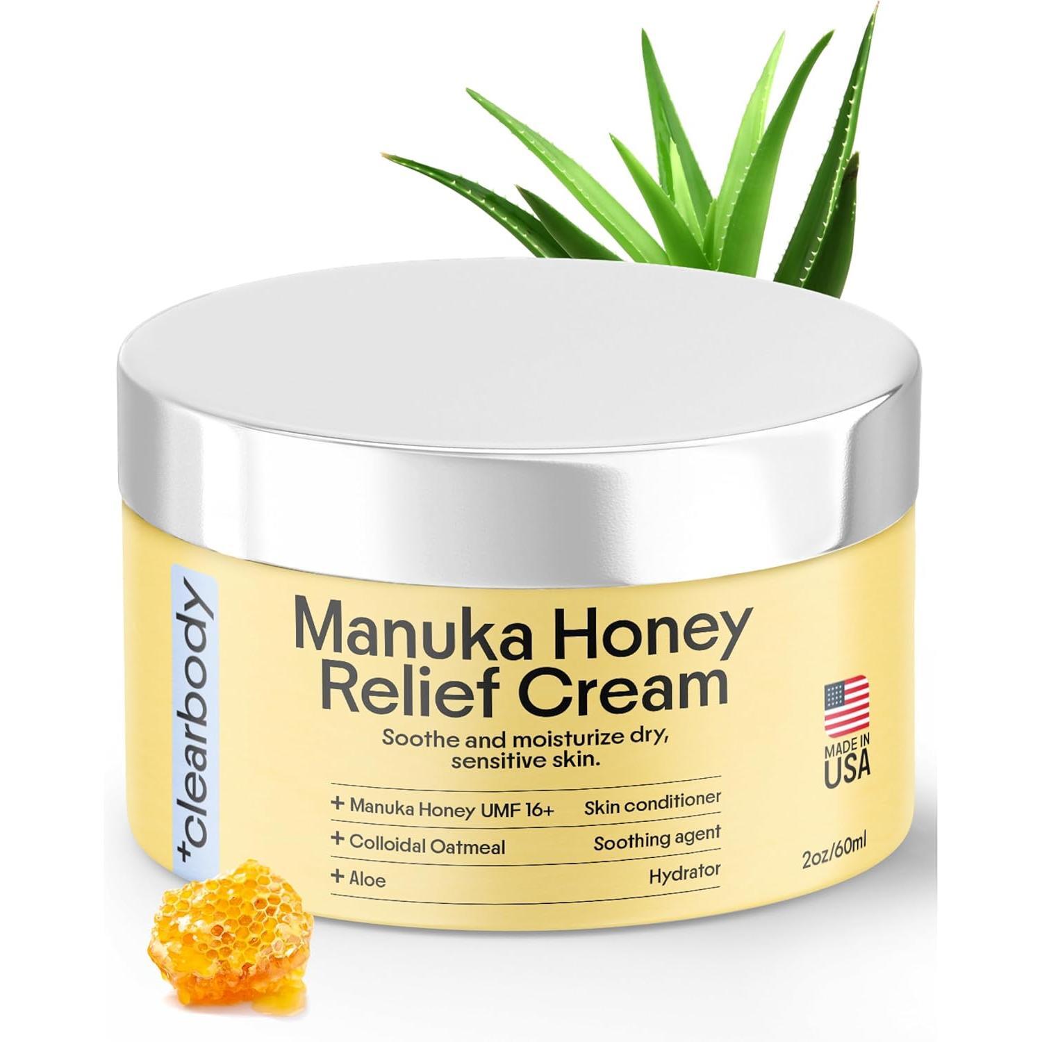 Clearbody Manuka Relief Ultra Soothing Cream – 60ml | Gentle Hydration for Sensitive Skin &amp; All Ages