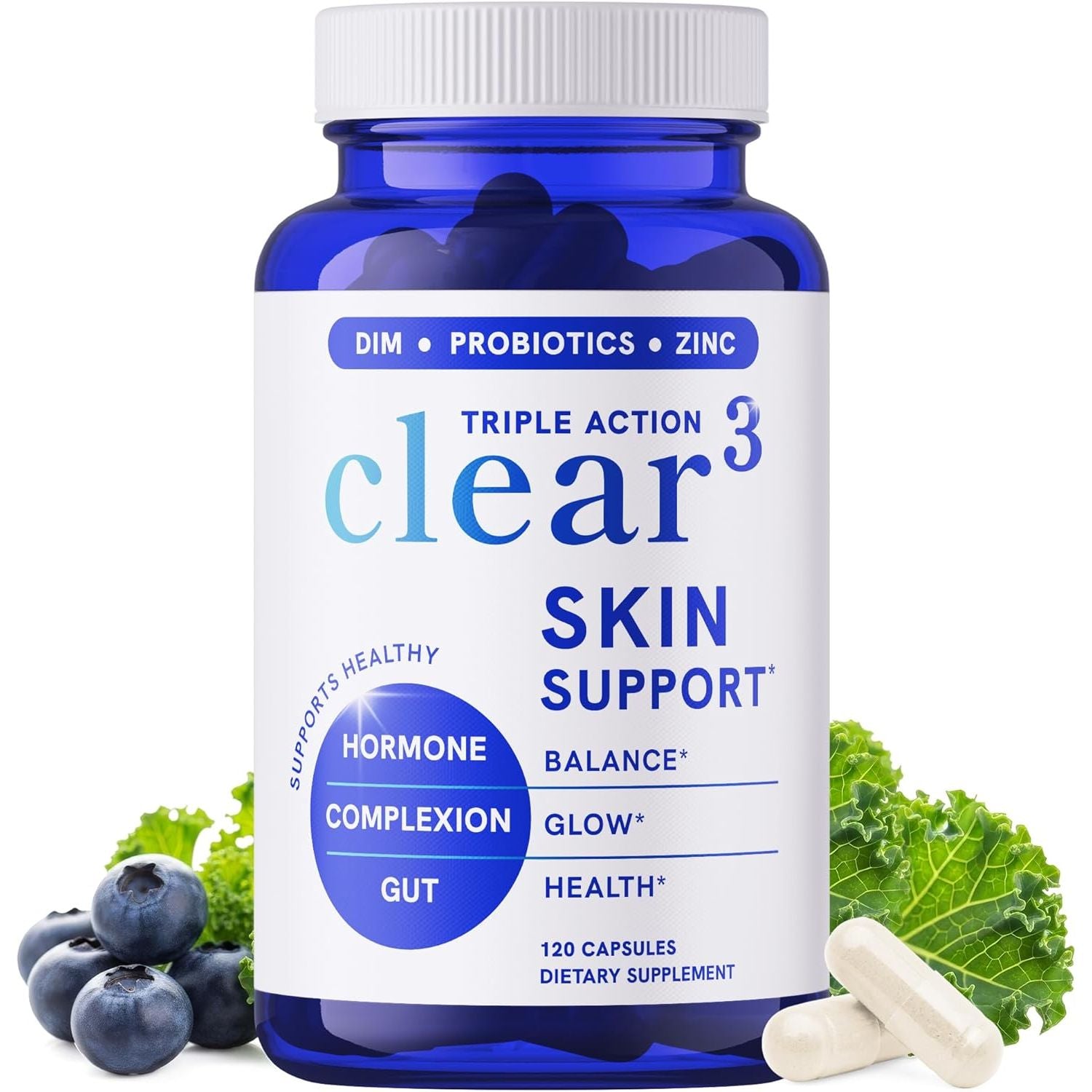 SM Nutrition Clear Acne Support – 120 Capsules | Triple-Action Hormonal, Gut & Skin Nutritional Acne Support