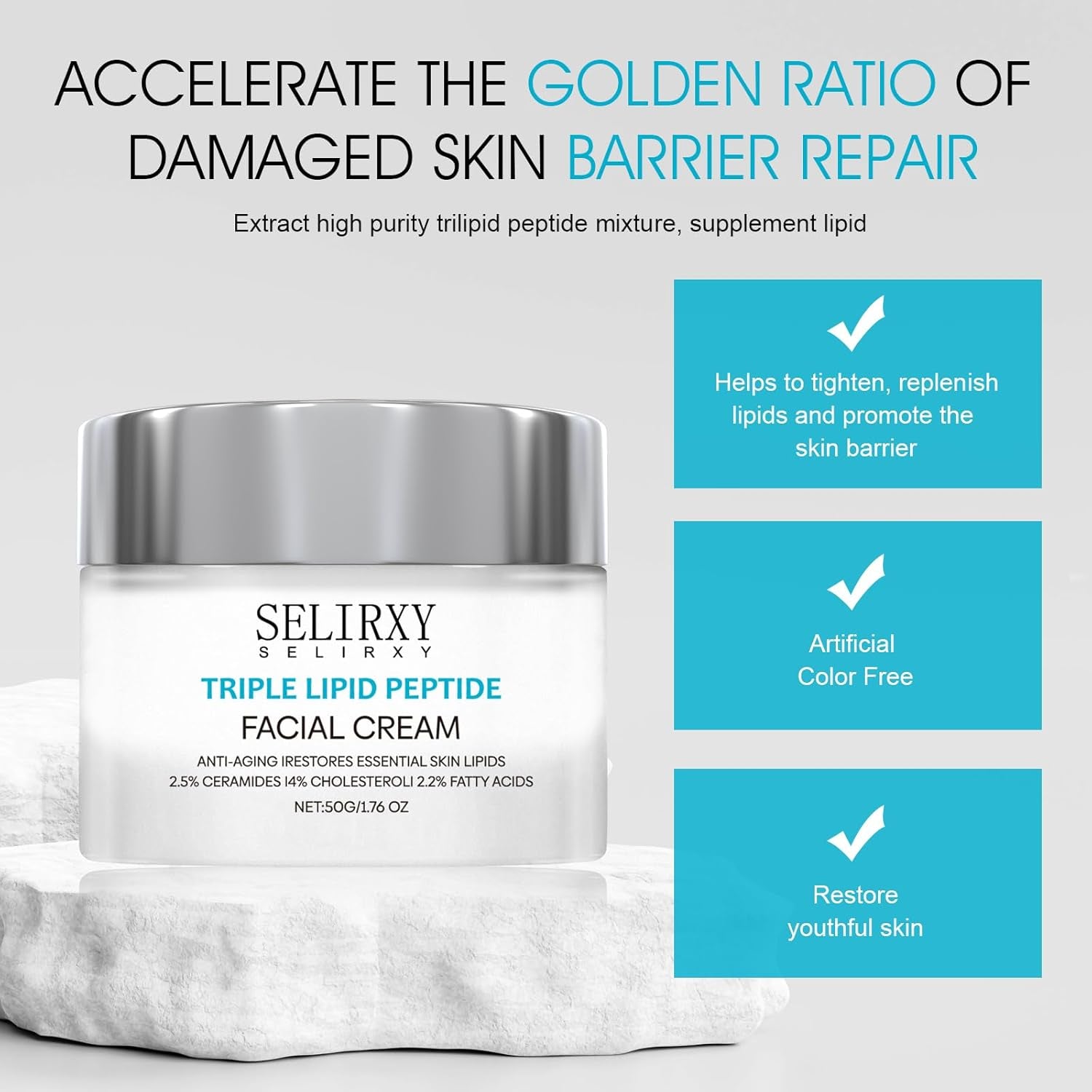 Nodfens Triple Lipid Peptide Facial Cream – 50g | Deep Nourishment, Firming & Anti-Aging Care for Mature Skin