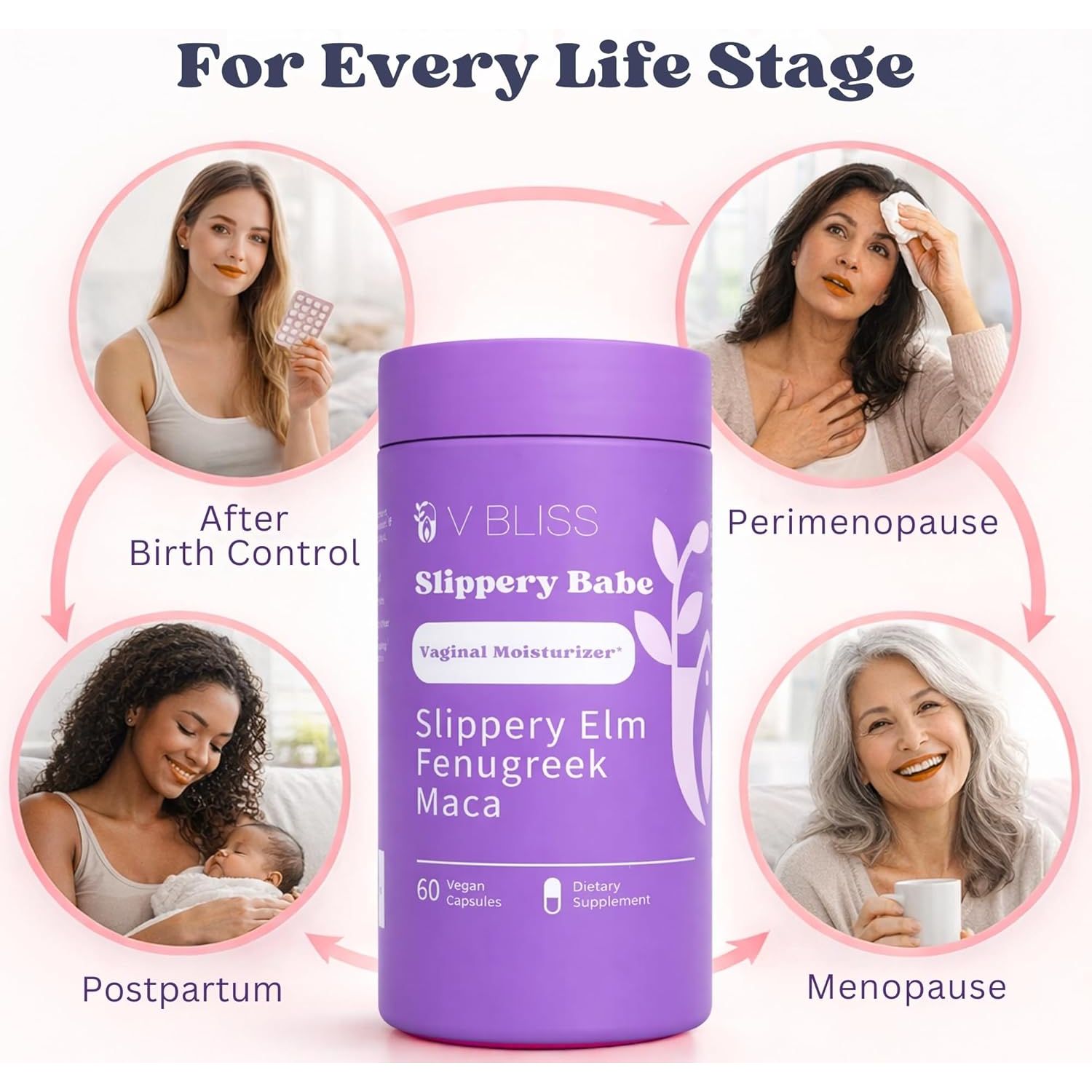 V Bliss Slippery Babe Vaginal Moisture – 60 Capsules | Fast-Acting Natural Hydration Support