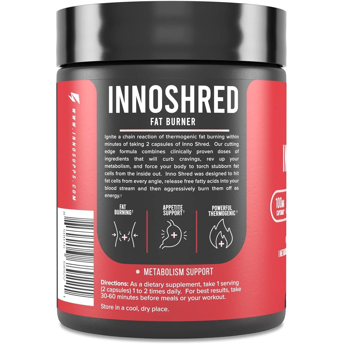 Inno Shred - Day Time Fat Burner | 100Mg Capsimax (60 Veggie Capsules)