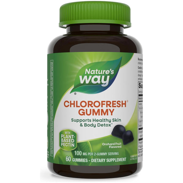 Nature's Way Chlorophyll Gummies – 60 Gummies | Internal Deodorant & Skin Detox Support
