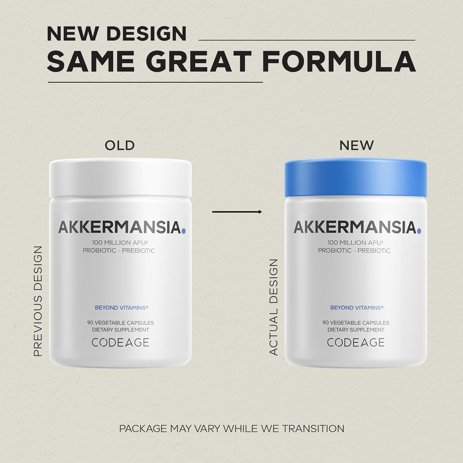 Codeage Akkermansia Muciniphila Probiotic & Prebiotic Supplement – 90 Vegetable Capsules | 100 Million CFU, Chicory Inulin Fiber