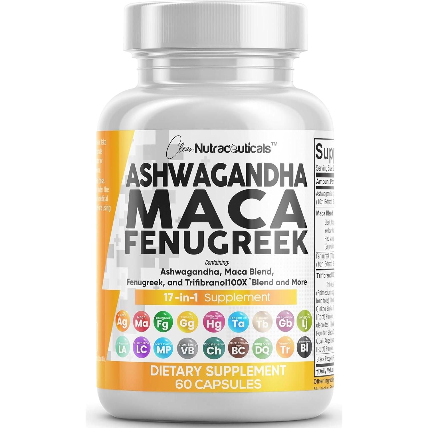 Clean Nutraceuticals 17 in 1 Maca Fenugreek Supplement  - 60 Count