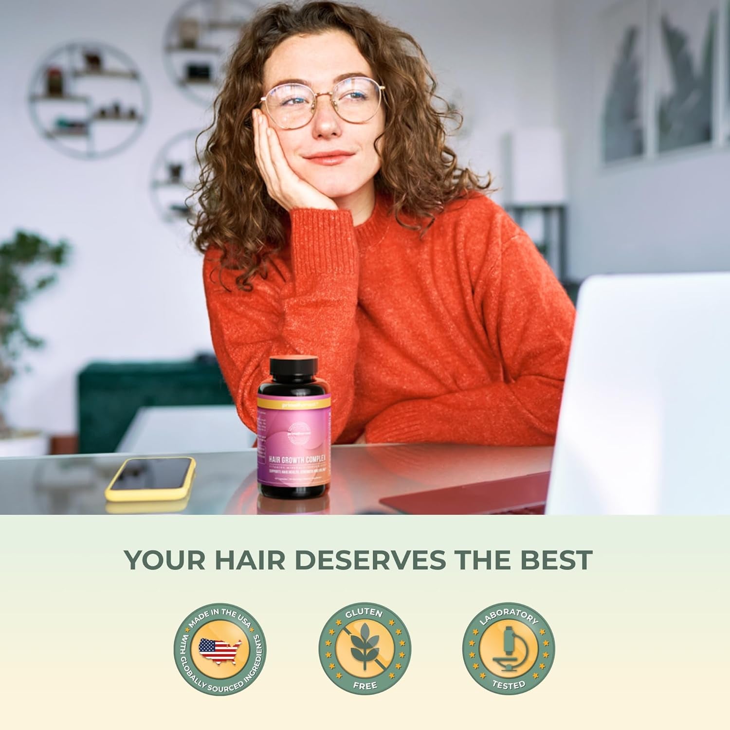 Primal Harvest Hair Growth Complex – 60 Capsules | Biotin, Keratin & Silica for Fuller, Healthier Hair
