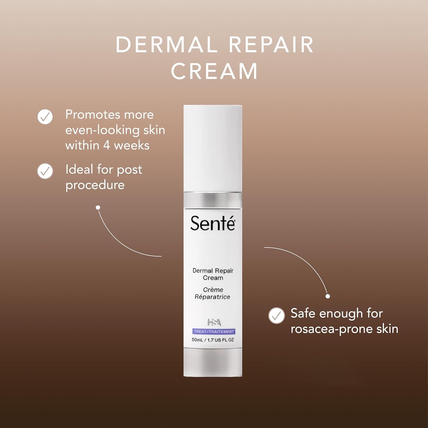 SENTÉ Dermal Repair Facial Cream – 50ml | Calms Redness, Repairs Skin Barrier & Hydrates Sensitive Skin