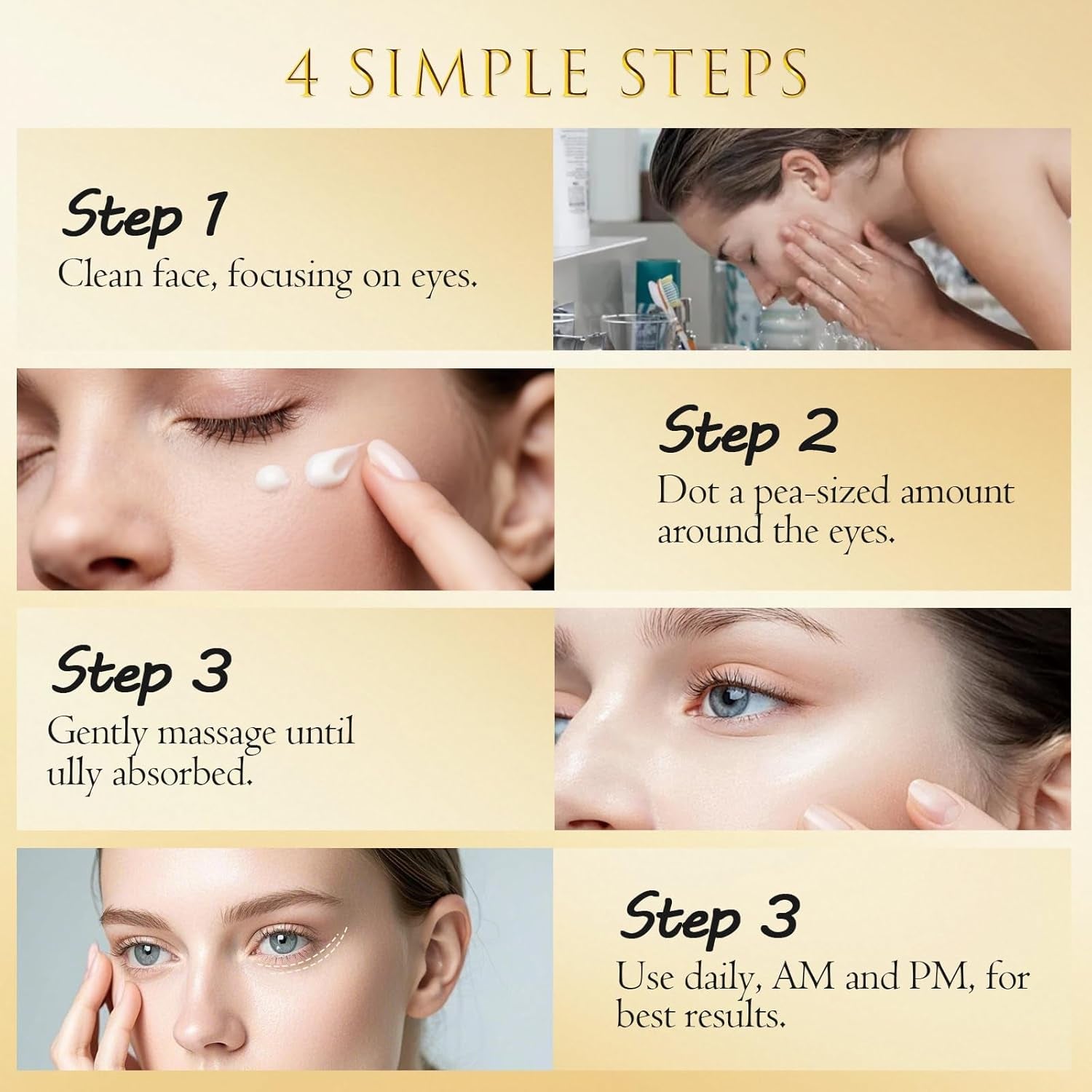 Retinol & Vegan Collagen Eye Serum - Rapid Reduction Serum for Bags, Dark Circles and Wrinkles - Firming & Energizing Eye Treatment - 20Ml