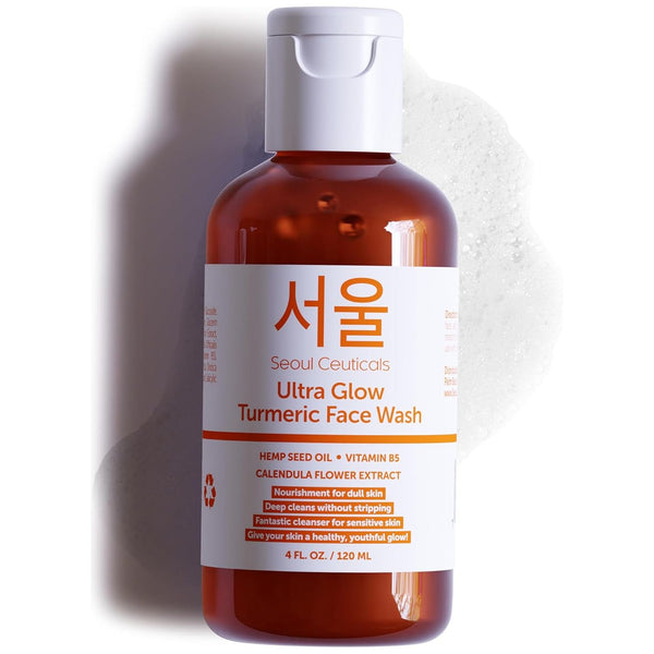 SeoulCeuticals Ultra Glow Turmeric Face Wash – 120ml | Brightening Cleanser for Sensitive Skin with Salicylic Acid & Calendula