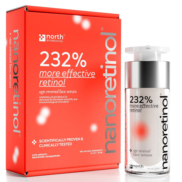 North Biomedical NANORETINOL Age-Reversal Face Serum – 30ml | 232% More Effective Than Ordinary Retinol for Firm, Youthful Skin