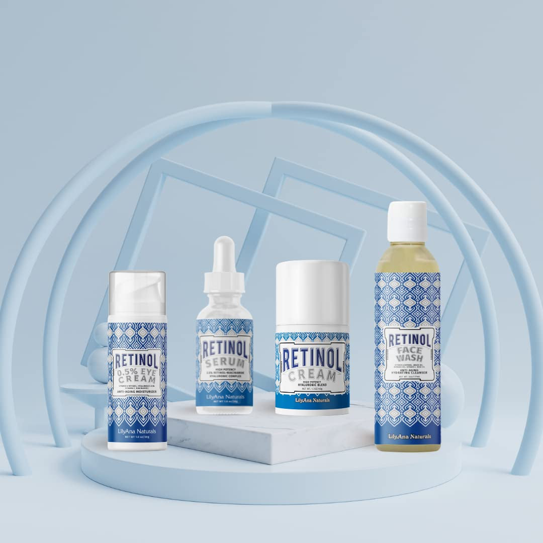 LilyAna Naturals Skin Care Set | 4-Step Retinol Skincare Routine for Radiant, Youthful Skin