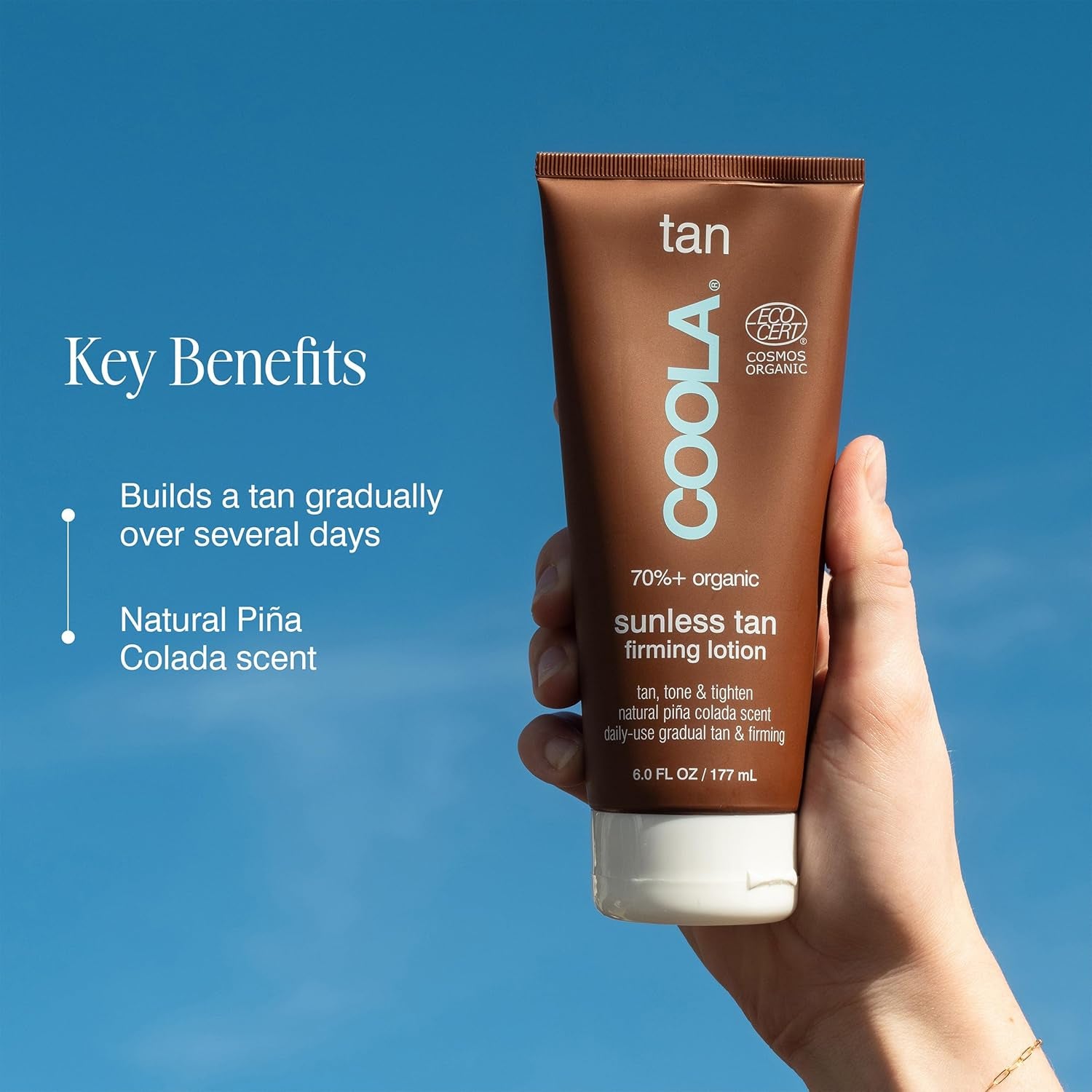COOLA Sunless Tan Firming Lotion – 177ml | Organic Gradual Self-Tanner with Skin-Firming Benefits