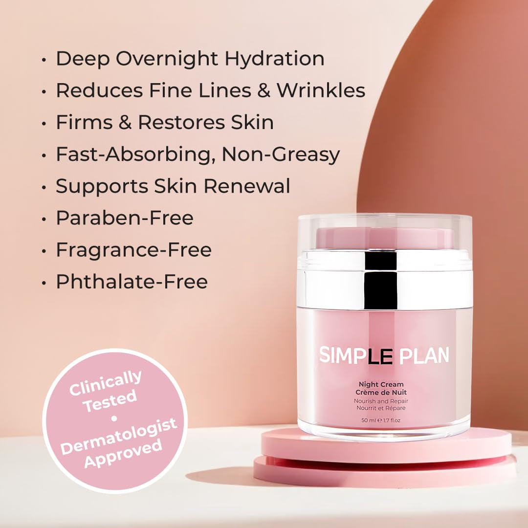 Night Cream – Restorative Hydrating Face Cream with Ceramides & Hyaluronic Acid | Anti-Aging Night Moisturizer for Face | Nourishing Facial Moisturizer for Women & Men – 50Ml