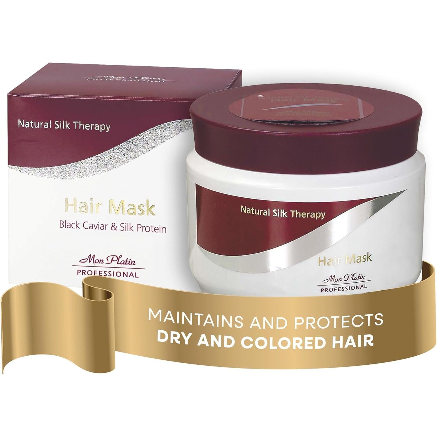 Black Caviar Hair Mask with Natural Silk Protein for Dry, Colored Hair, Enriched with Black Caviar, Hair Mask for Damaged Hair, Deep Conditioning Hair Mask, Sls/Salt Free 500ML