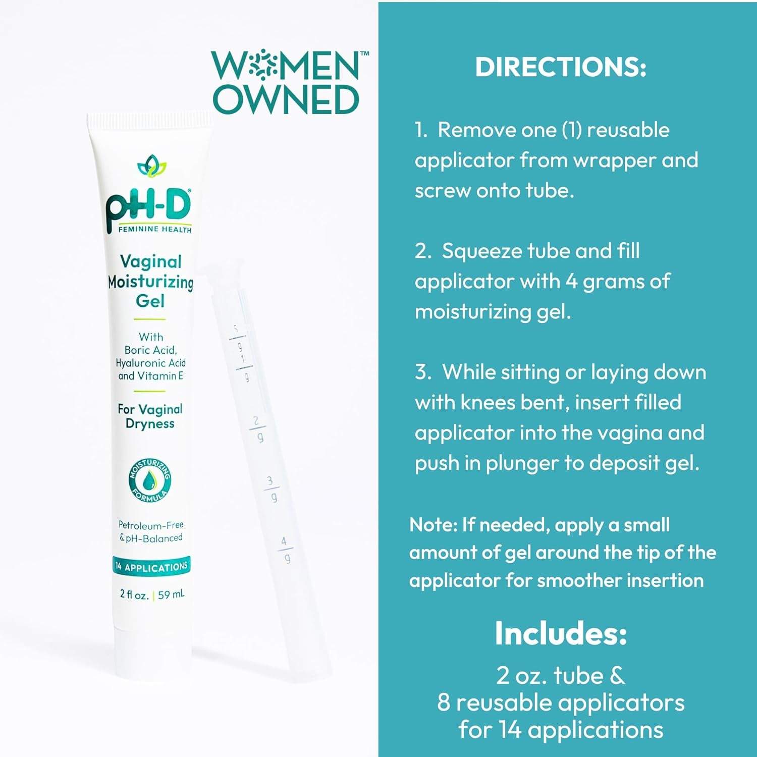 pH-D Feminine Health Support Vaginal Moisturizing Gel – 59ml | Hormone-Free Relief for Vaginal Dryness