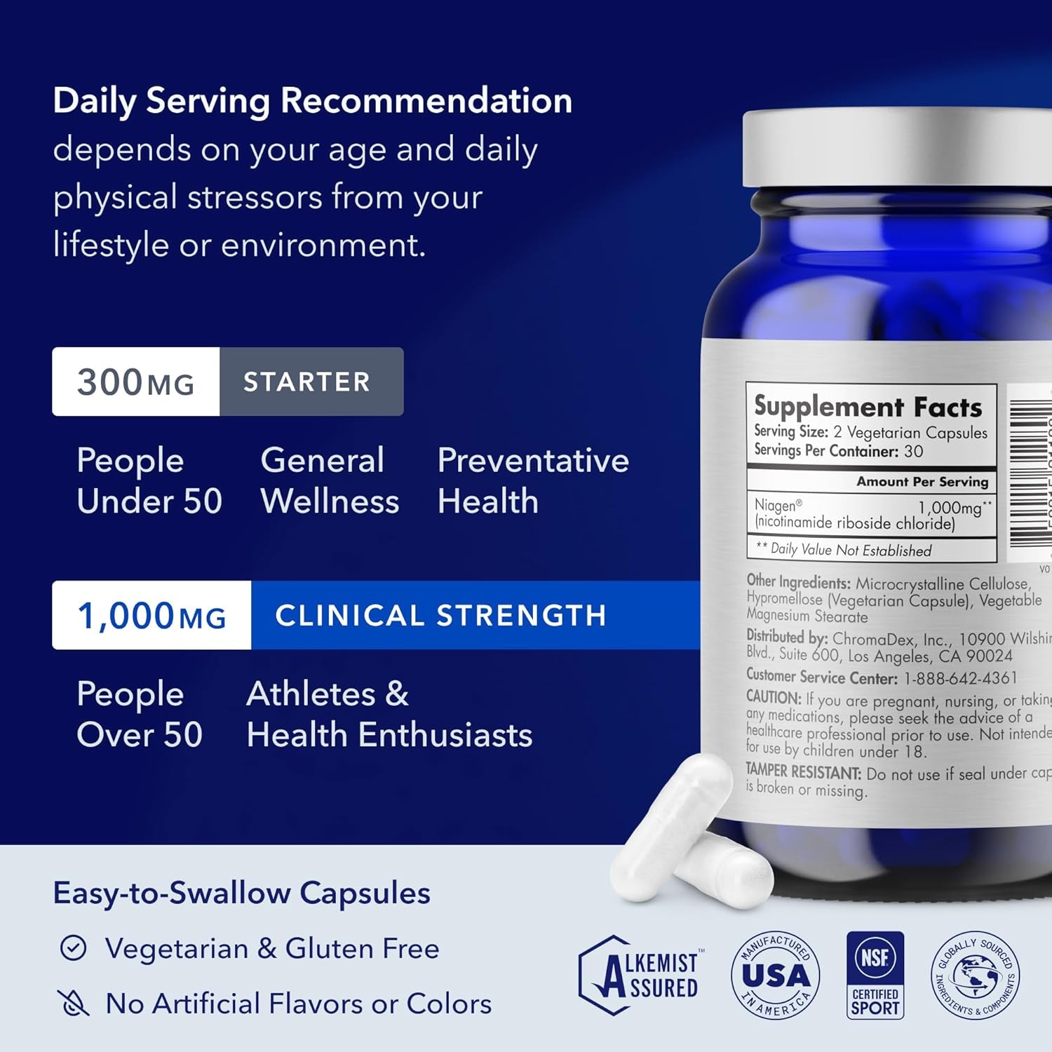 TRU NIAGEN Patented NAD+ Booster – 60 Capsules | Boost Cellular Energy & Support Healthy Aging
