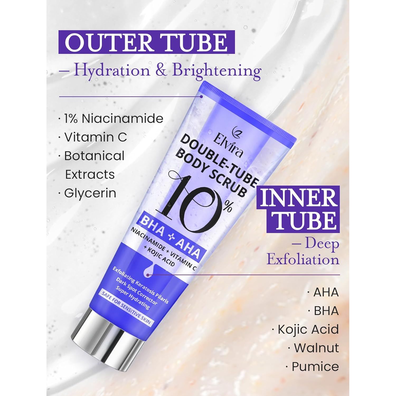 Elvira Double-Tube Body Scrub 10% BHA + AHA