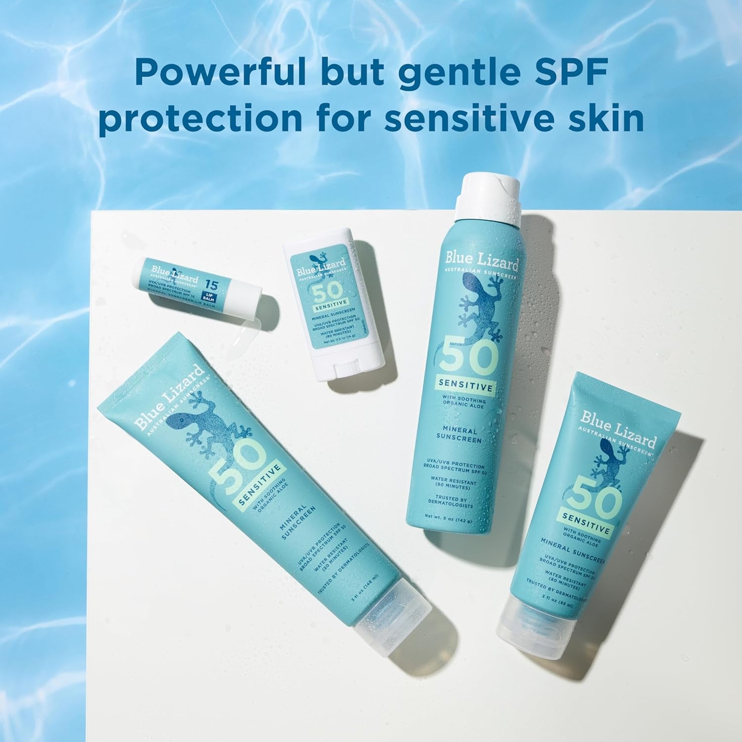 Sensitive Mineral SPF 50 Sunscreen Lotion, 100% Mineral Sunscreen, UVA/UVB Protection, Infused with Organic Aloe Vera, Soothes and Hydrates, 5 Fl Oz | with Zinc Oxide, 50+, Water Resistant, UVAUVB Protection, Sensitve