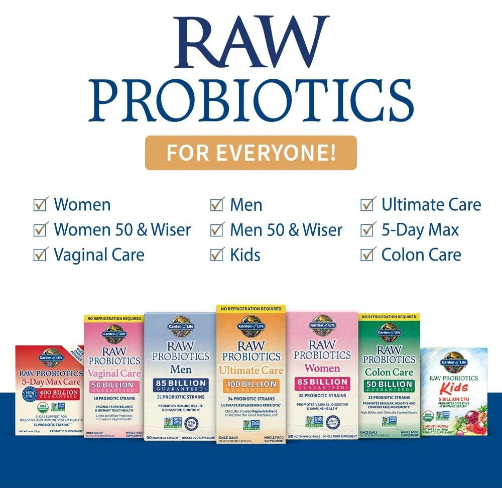 Garden of Life RAW Probiotics Vaginal Care – 30 Vegetarian Capsules | 50 Billion CFU for Feminine Flora, Yeast & UTI Support