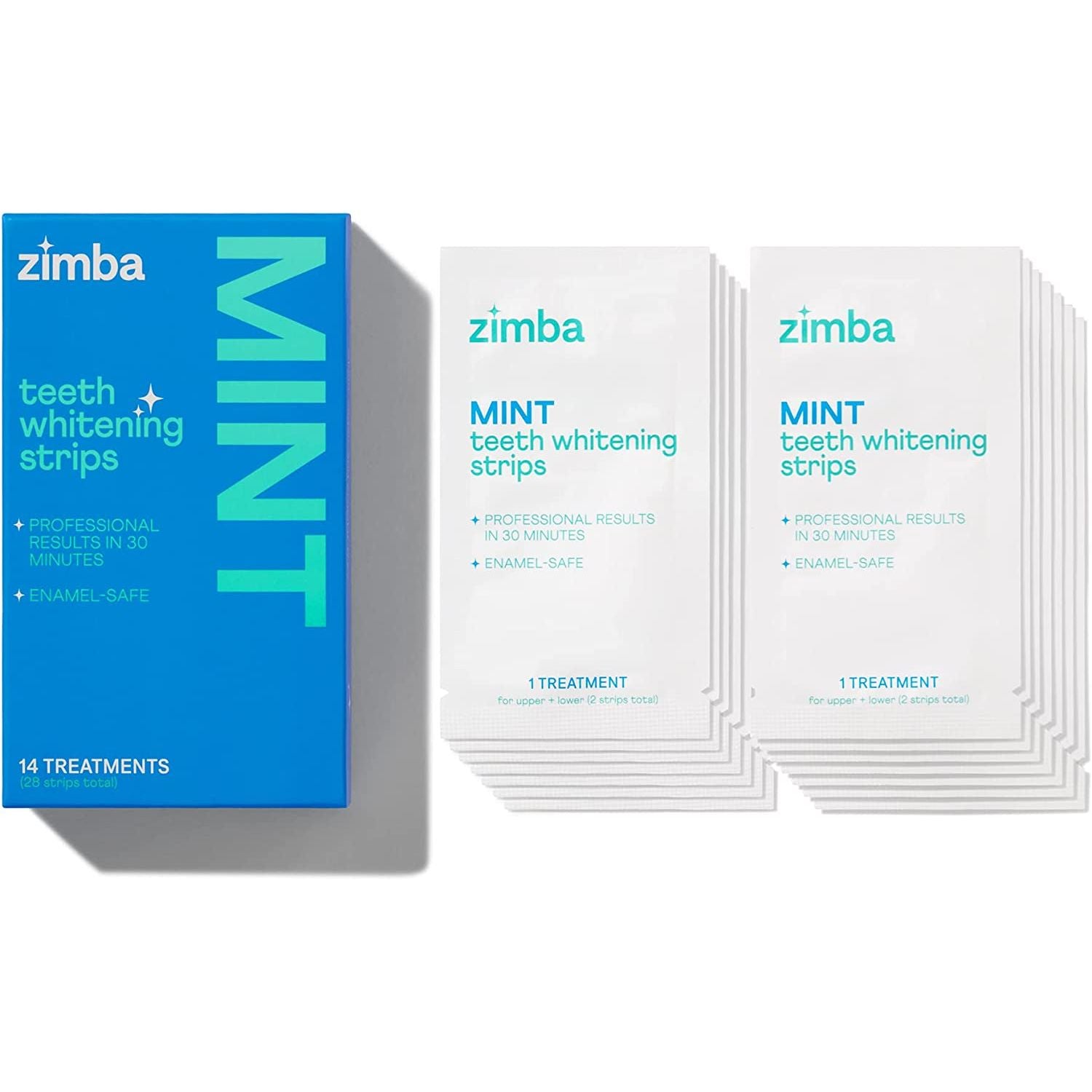 Zimba Watermelon Teeth Whitening Strips – 14 Treatments (28 Strips) | Whiten Teeth, Remove Stains & Refresh Breath