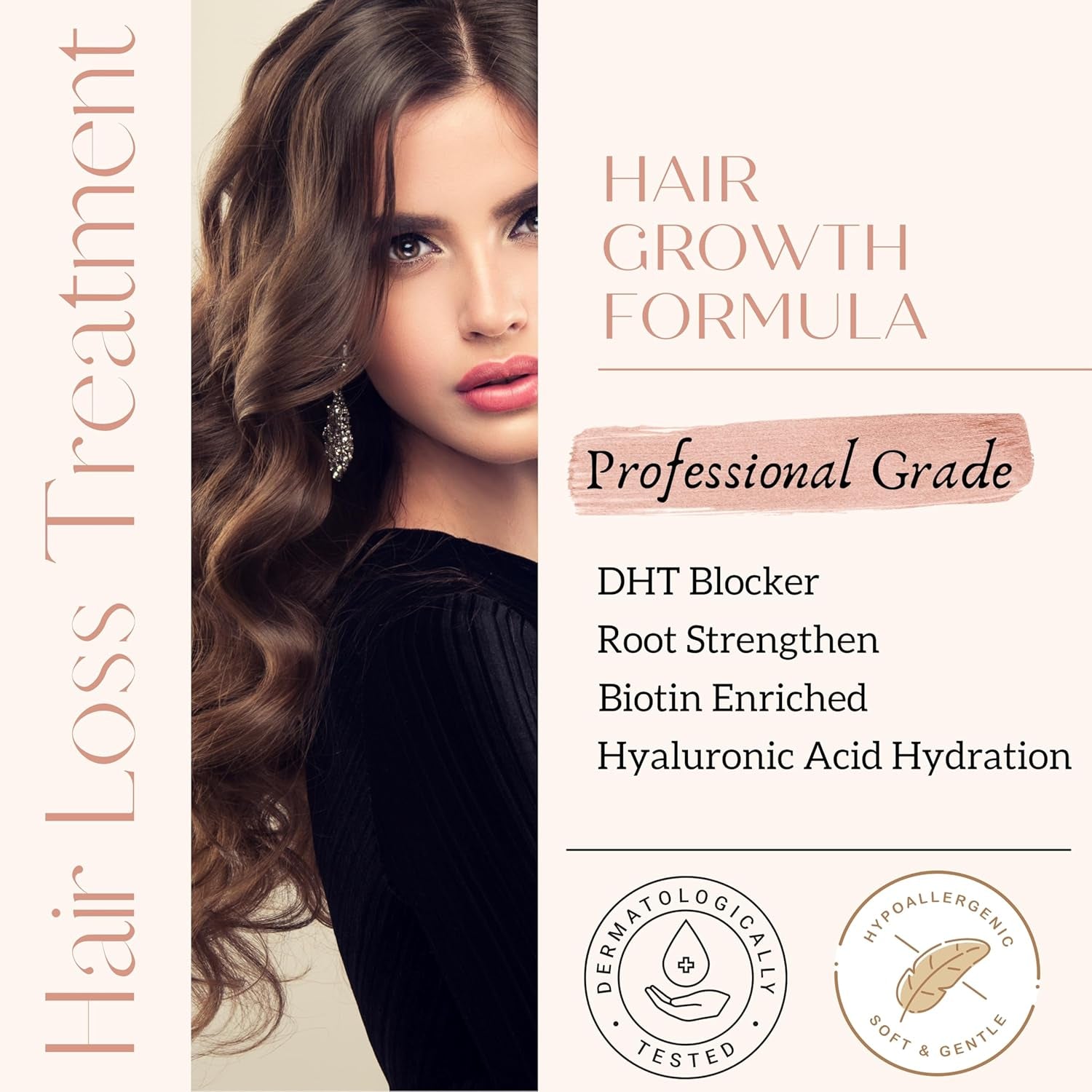 Hair Growth Serum – Advanced Biotin with Caffeine, Peptides, Botanical Extract for Thicker, Fuller, Longer Hair, Reduces Hair Thinning, Hair Regrowth Tonic, Hair Loss Treatment for Men & Women, 30Ml